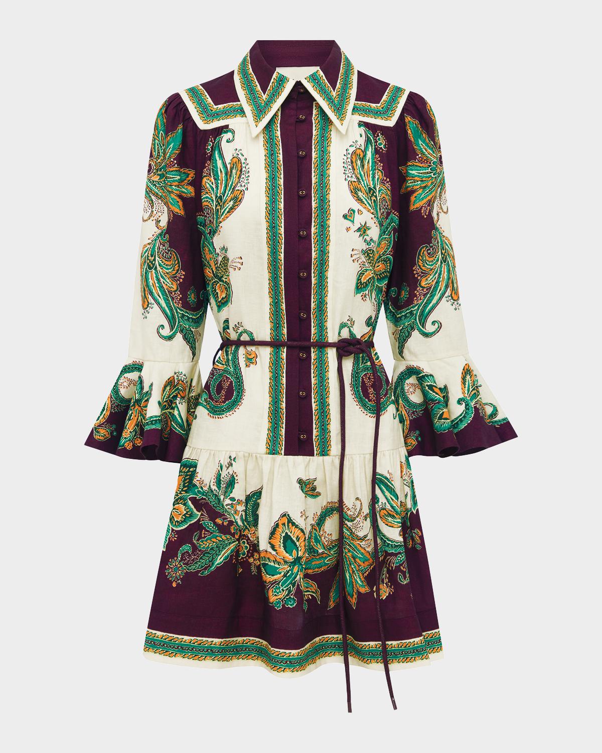 ALÉMAIS Ruthie Linen Mini Shirtdress
