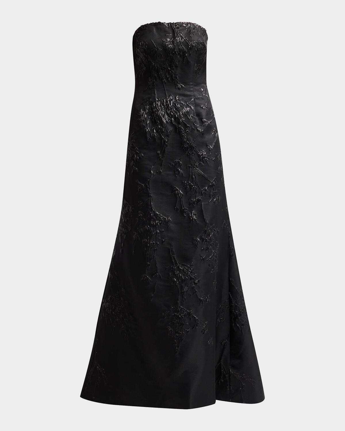 Rene Ruiz Collection Embellished Jacquard Strapless Gown