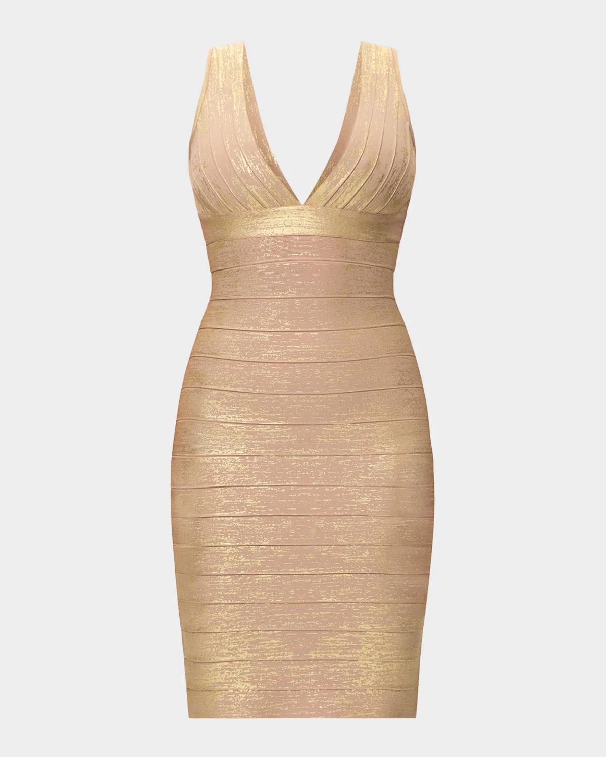Hervé Léger The Metallic Bandage Mini Dress