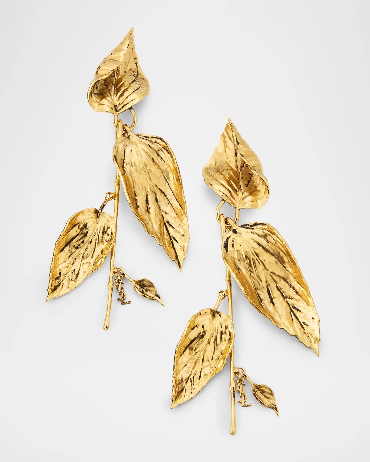YSL Articulated Leaf Earrings