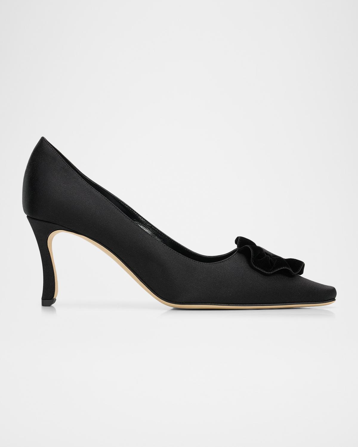 Manolo Blahnik 95mm Fortan Satin Pumps