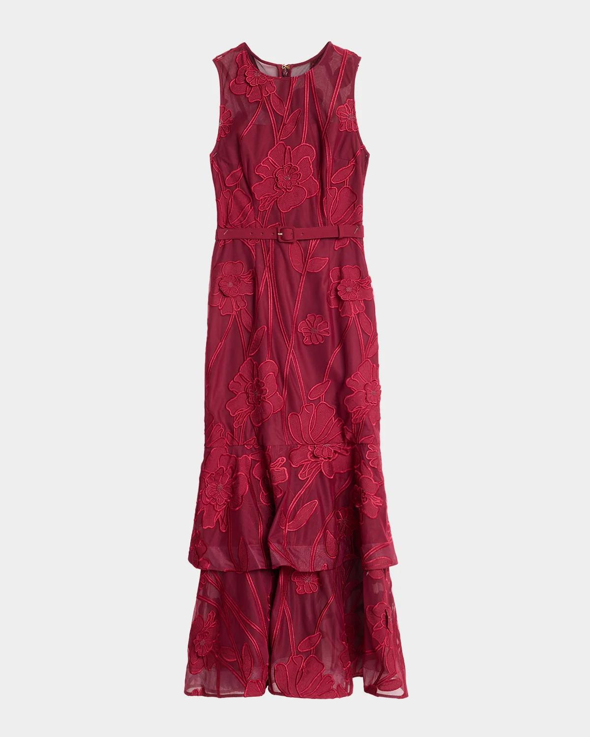 Milly Anna Grand Fleur Sleeveless Evening Dress