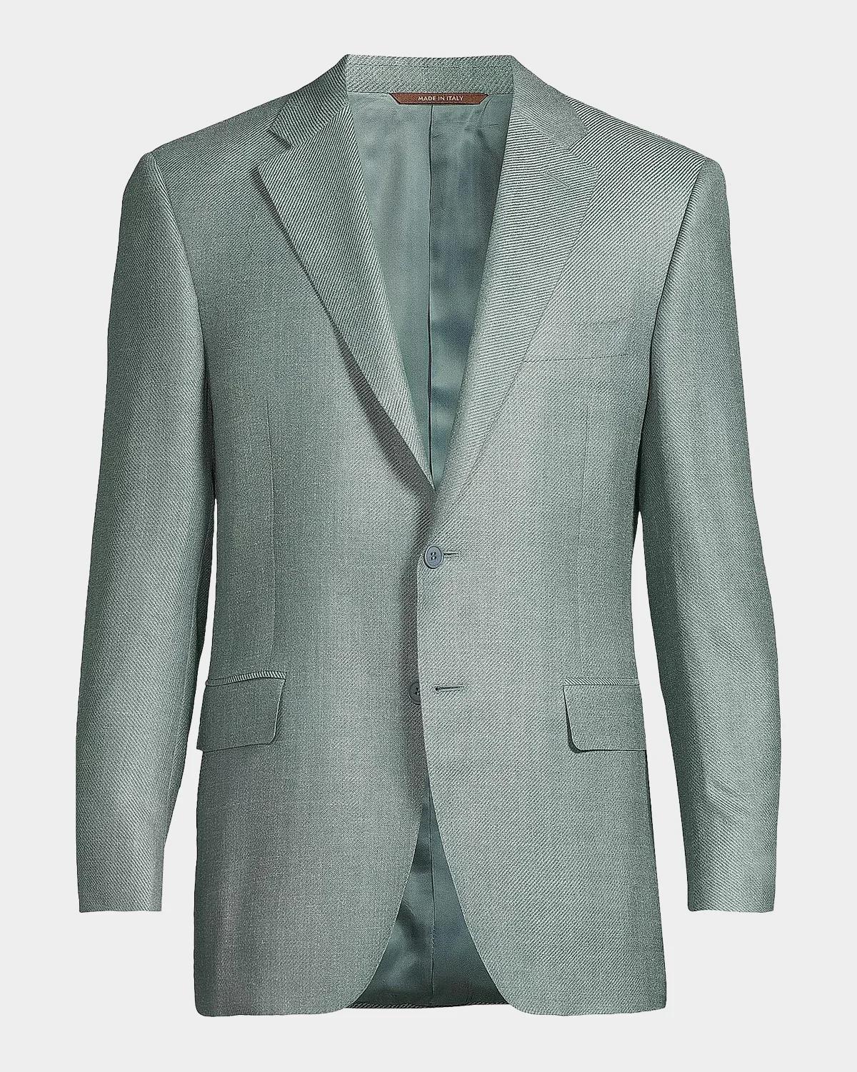 Canali Lux Solid Diagonal Weave Sportcoat