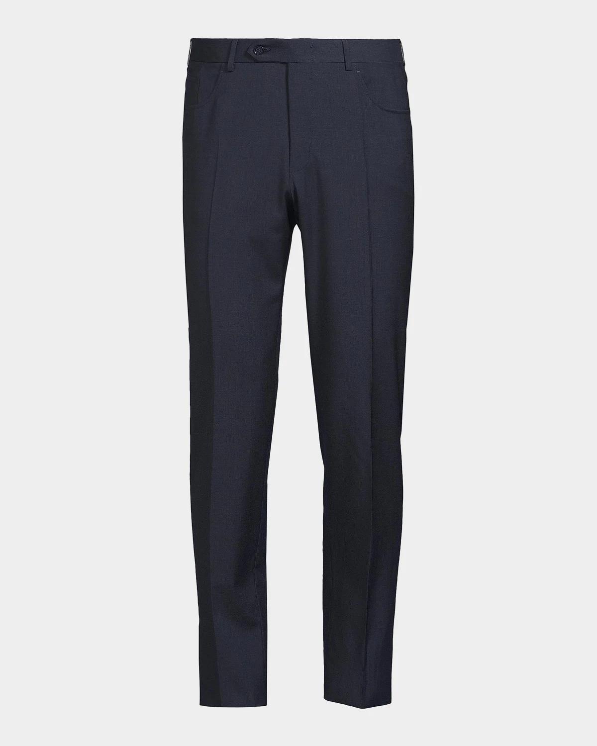 Canali Classic Solid Dress Trousers
