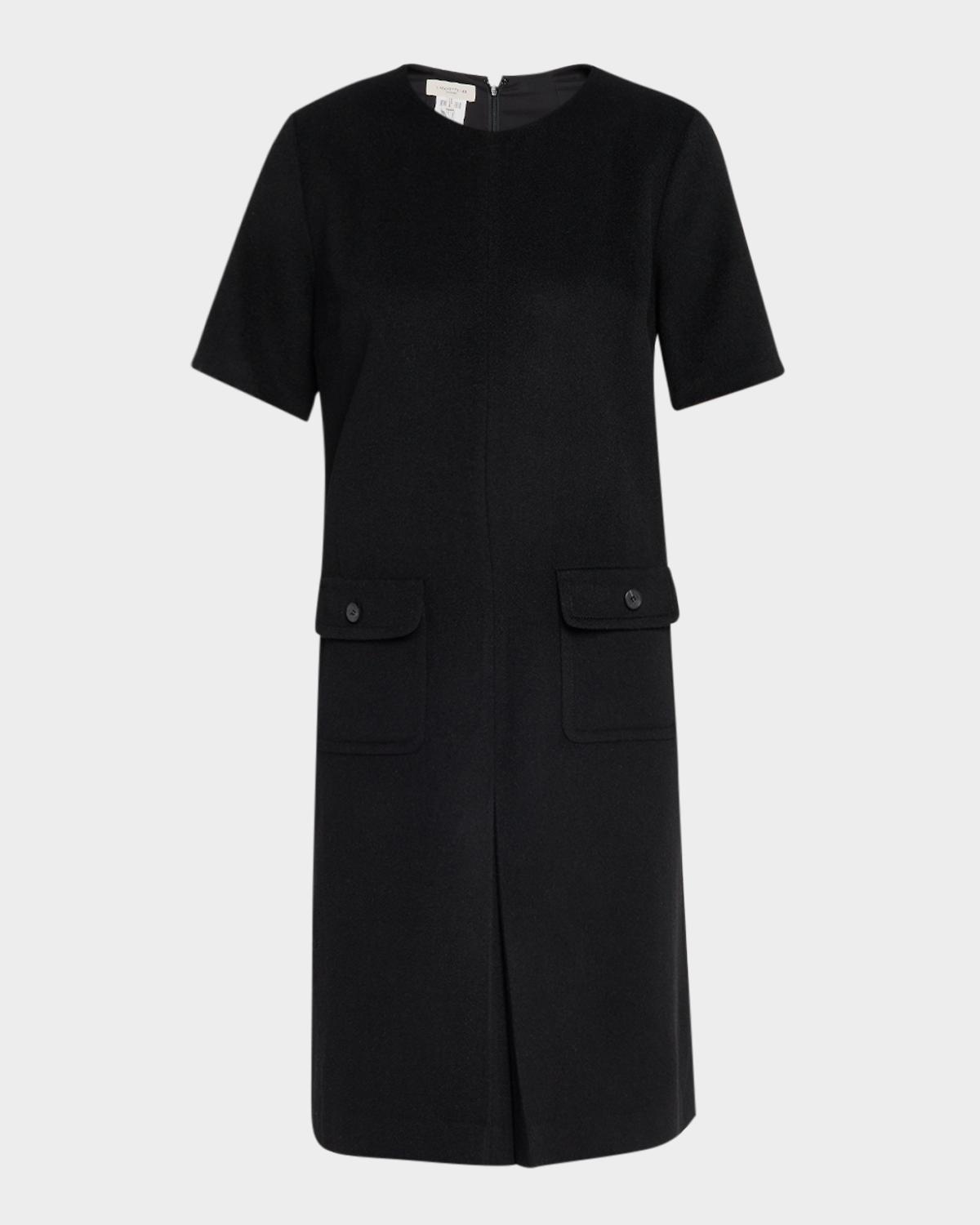 Lafayette 148 New York Pleated Camel Hair Shift Dress