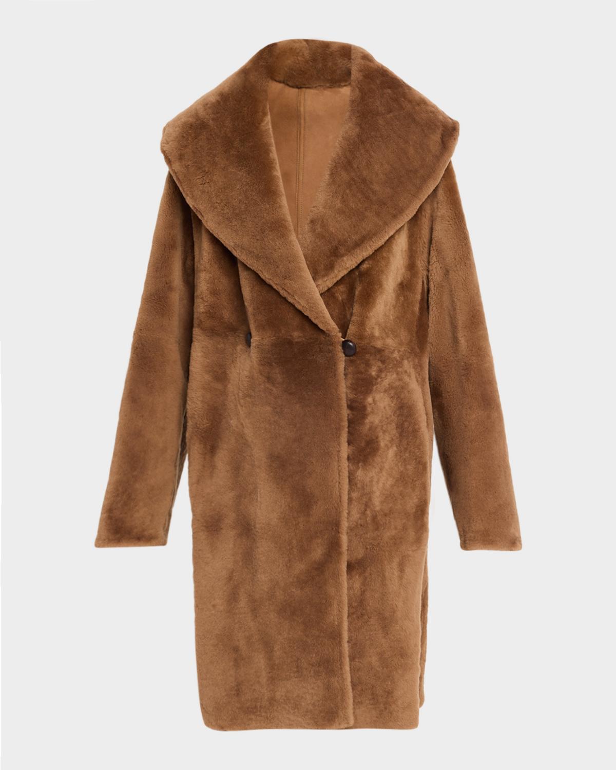 Oversized Reversible Luxury Shearling Coat Lafayette 148 New York