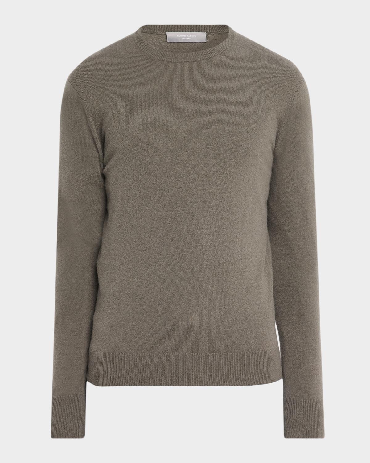 Neiman Marcus Men & Apos;s Cashmere Crewneck Sweater In Storm