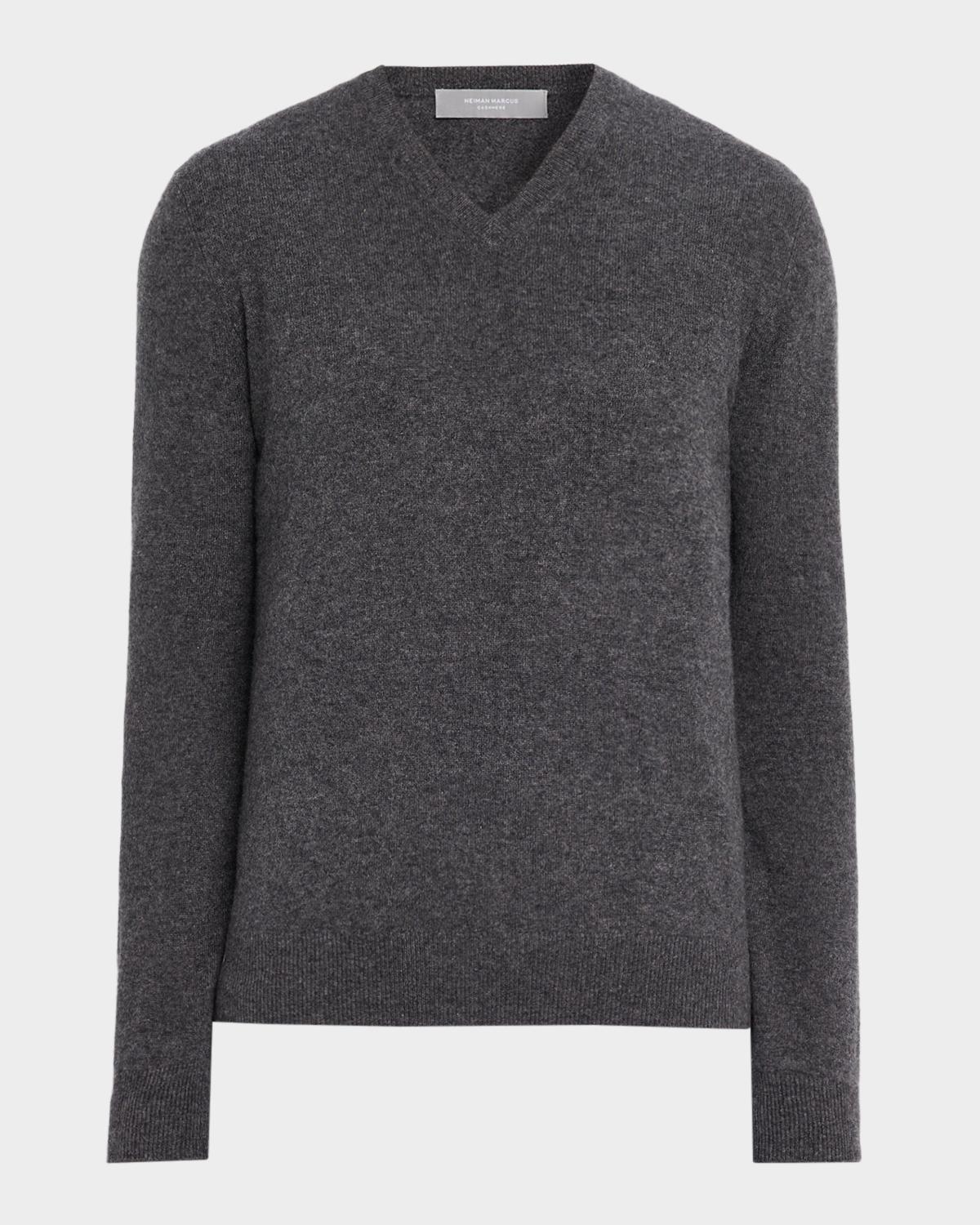 Neiman Marcus Men & Apos;s Cashmere V-neck Sweater In Shield