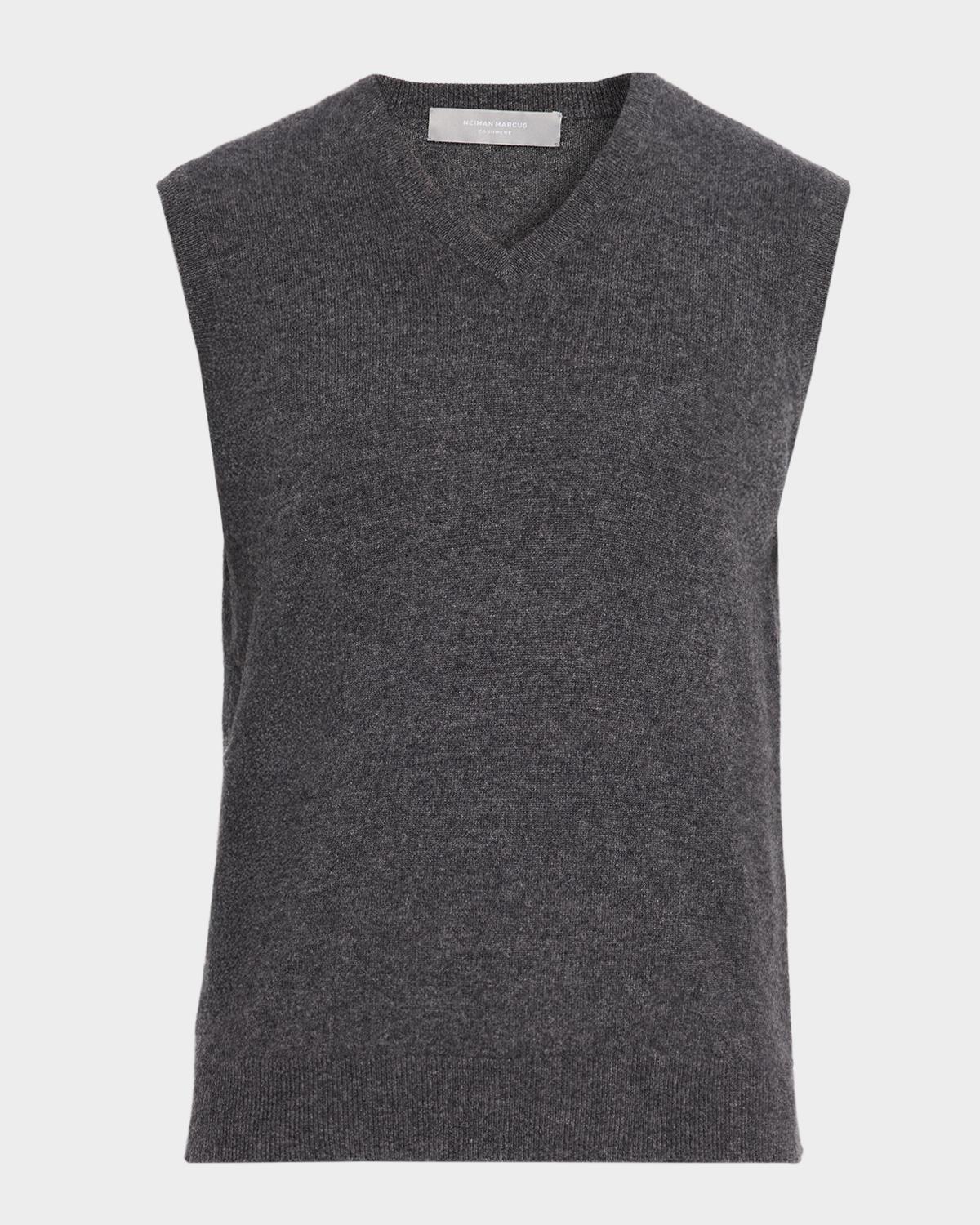 Neiman Marcus Men & Apos;s Cashmere Jersey Knit Vest In Shield