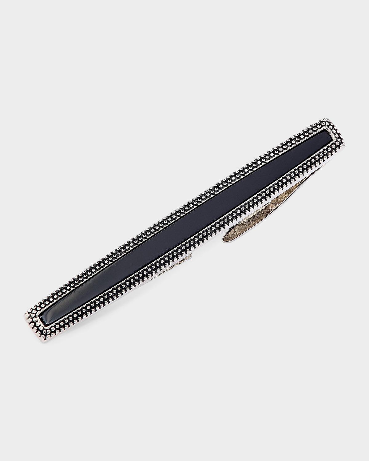 Link Up Men's Onyx Dotted Frame Tie Bar
