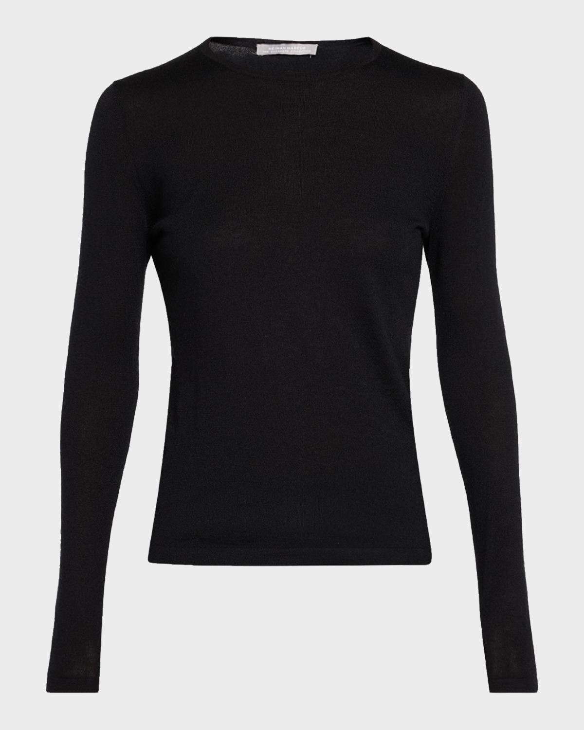 Neiman Marcus Superfine Cashmere Crewneck Sweater