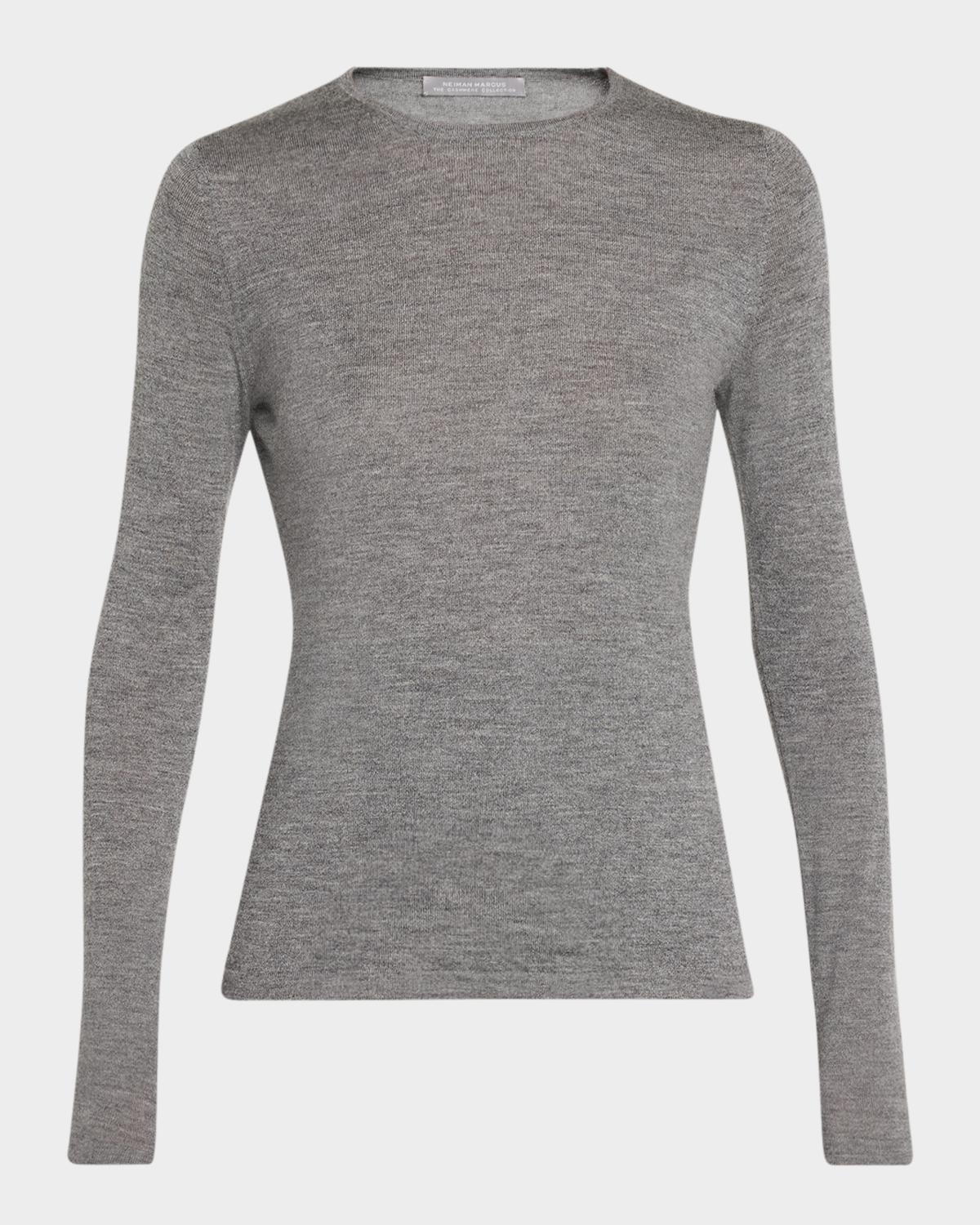 Neiman Marcus Superfine Cashmere Crewneck Sweater