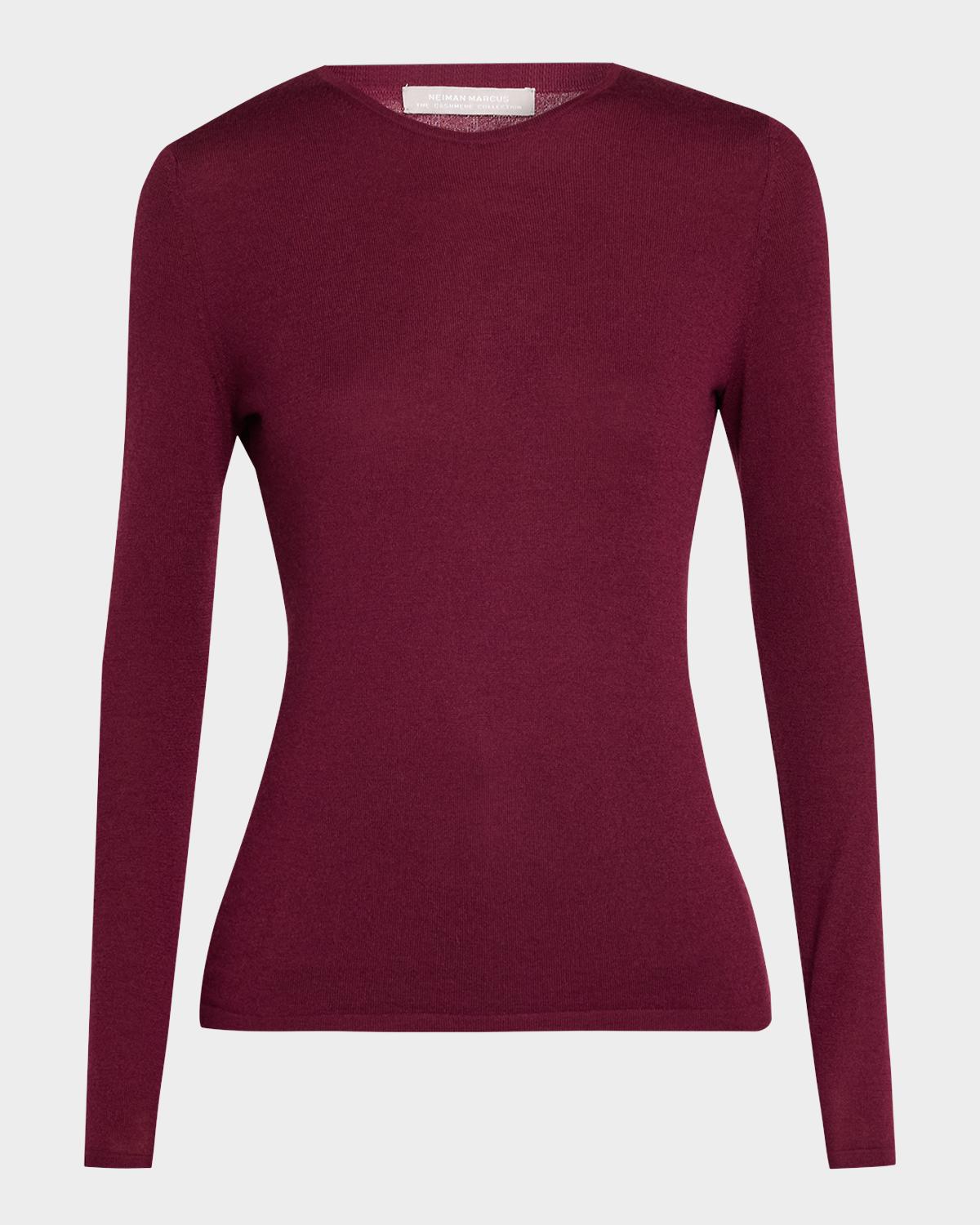 Neiman Marcus Superfine Cashmere Crewneck Sweater