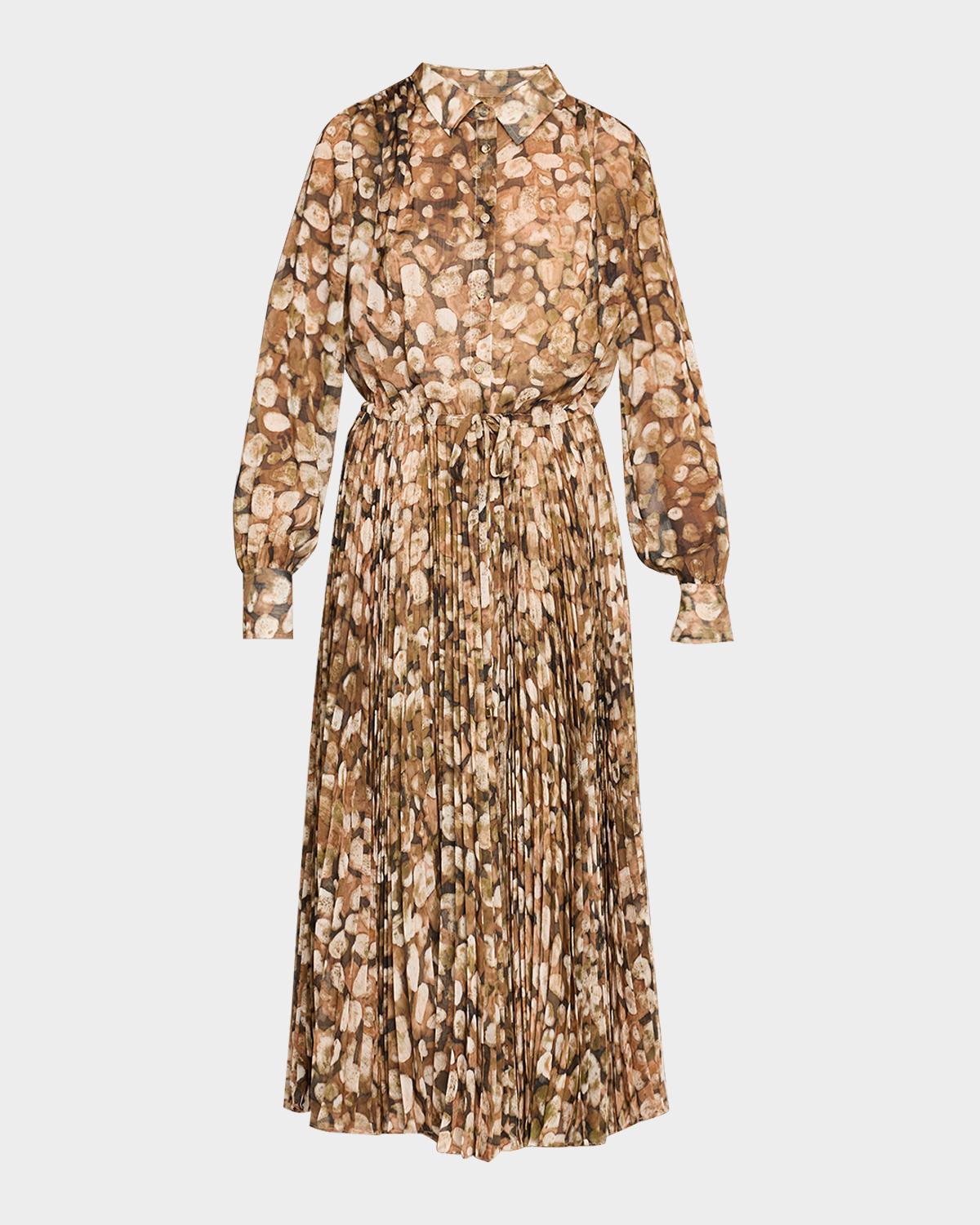 Cara Cara Finch Drawstring-Waist Midi Dress