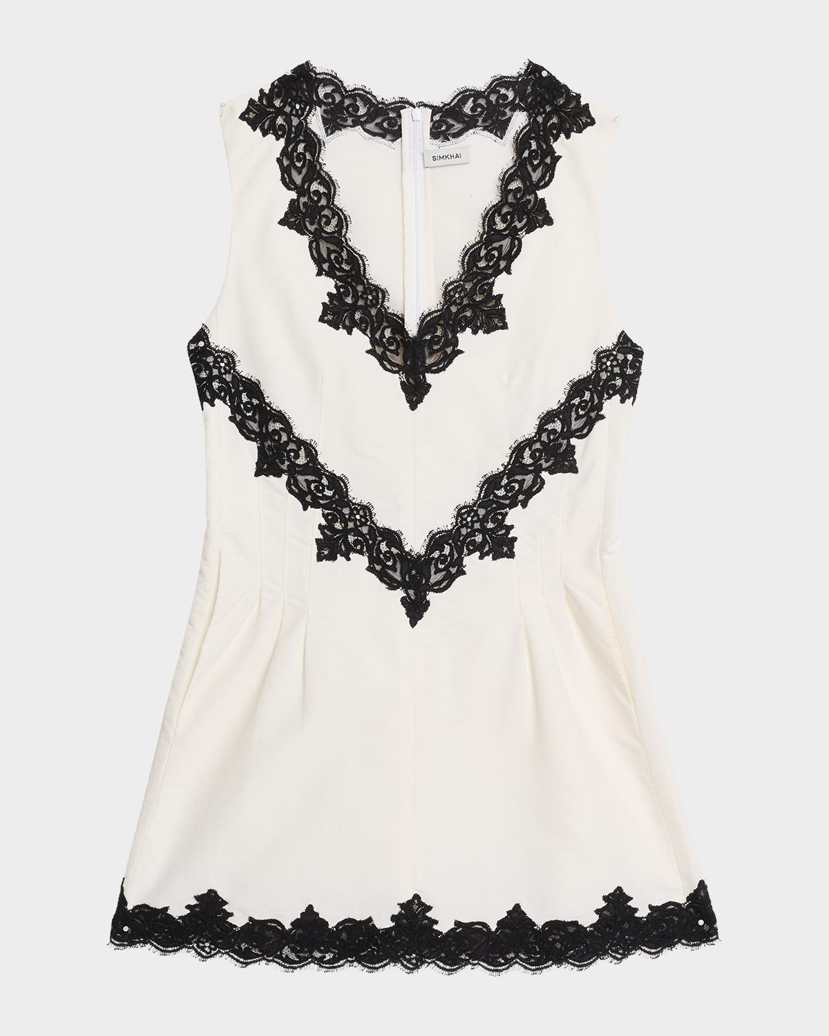SIMKHAI Minna Lace-Trim Mini Dress