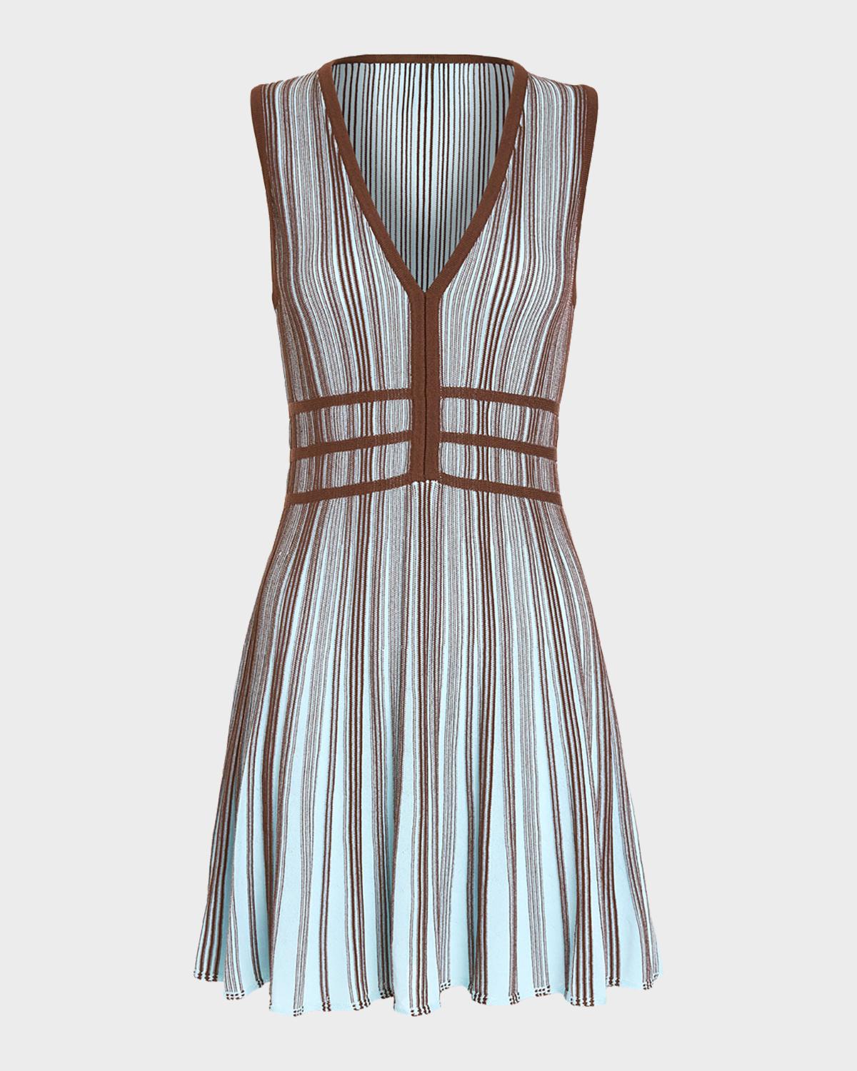 Ramy Brook Aria Striped Knit Mini Dress