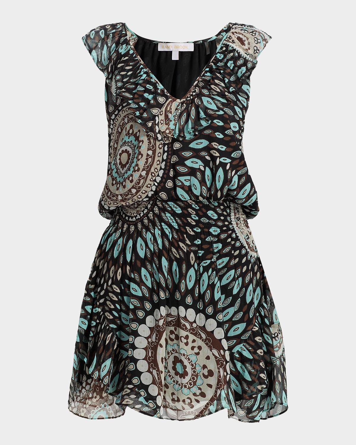 Morgan Printed Silk A-Line Mini Dress