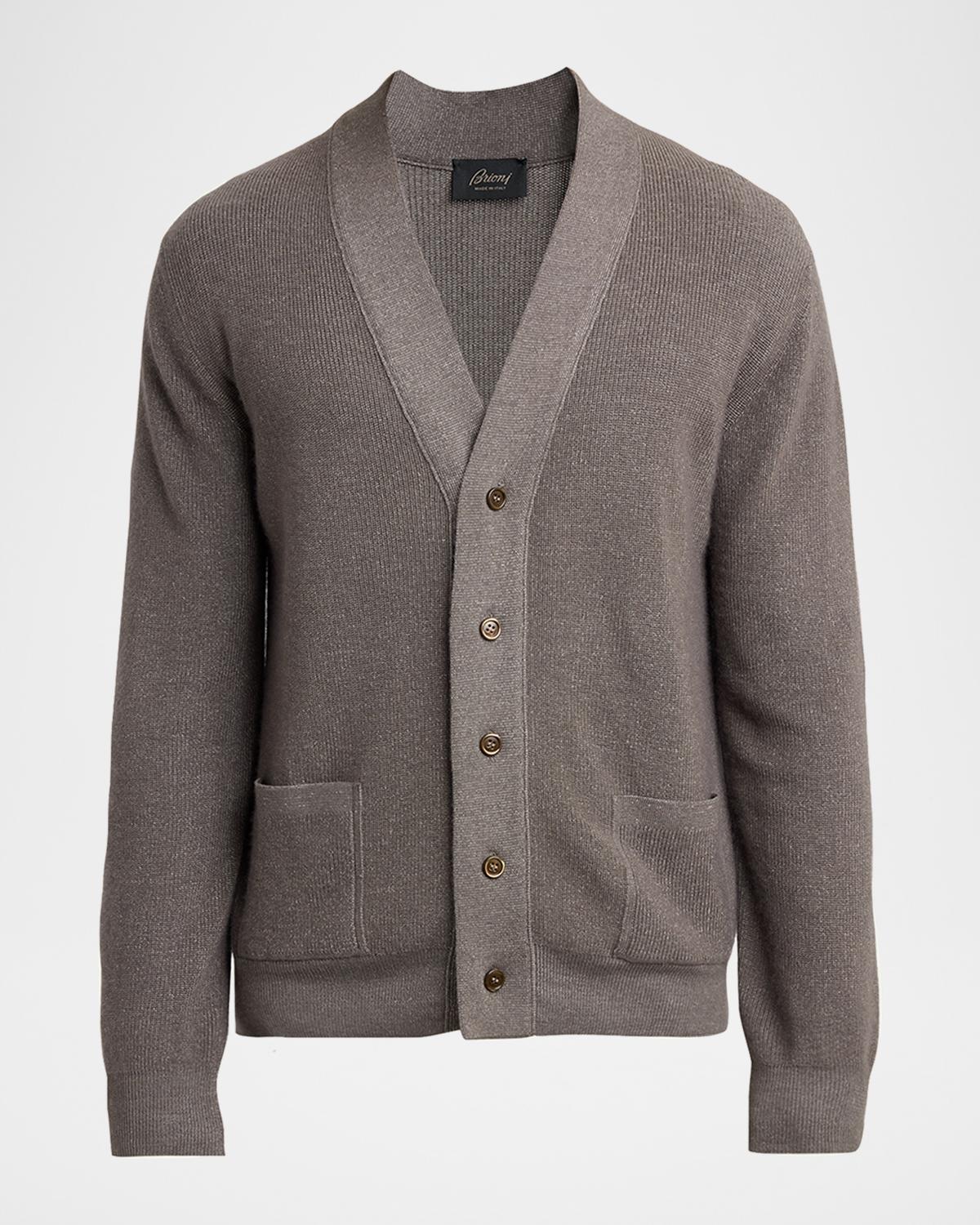 Men & apos;s Wool, Cashmere and Silk 18GG Knit Cardigan