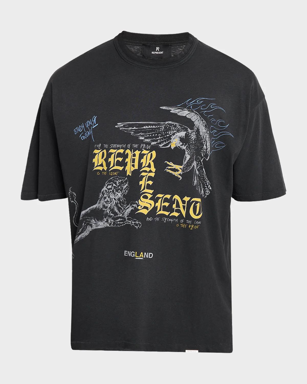 REPRESENT Men's Enemy Cotton and Hemp Graphic T-Shirt