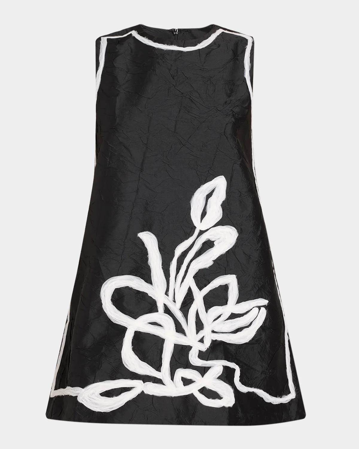 LOVEBIRDS Katya Floral Applique Mini Shift Dress