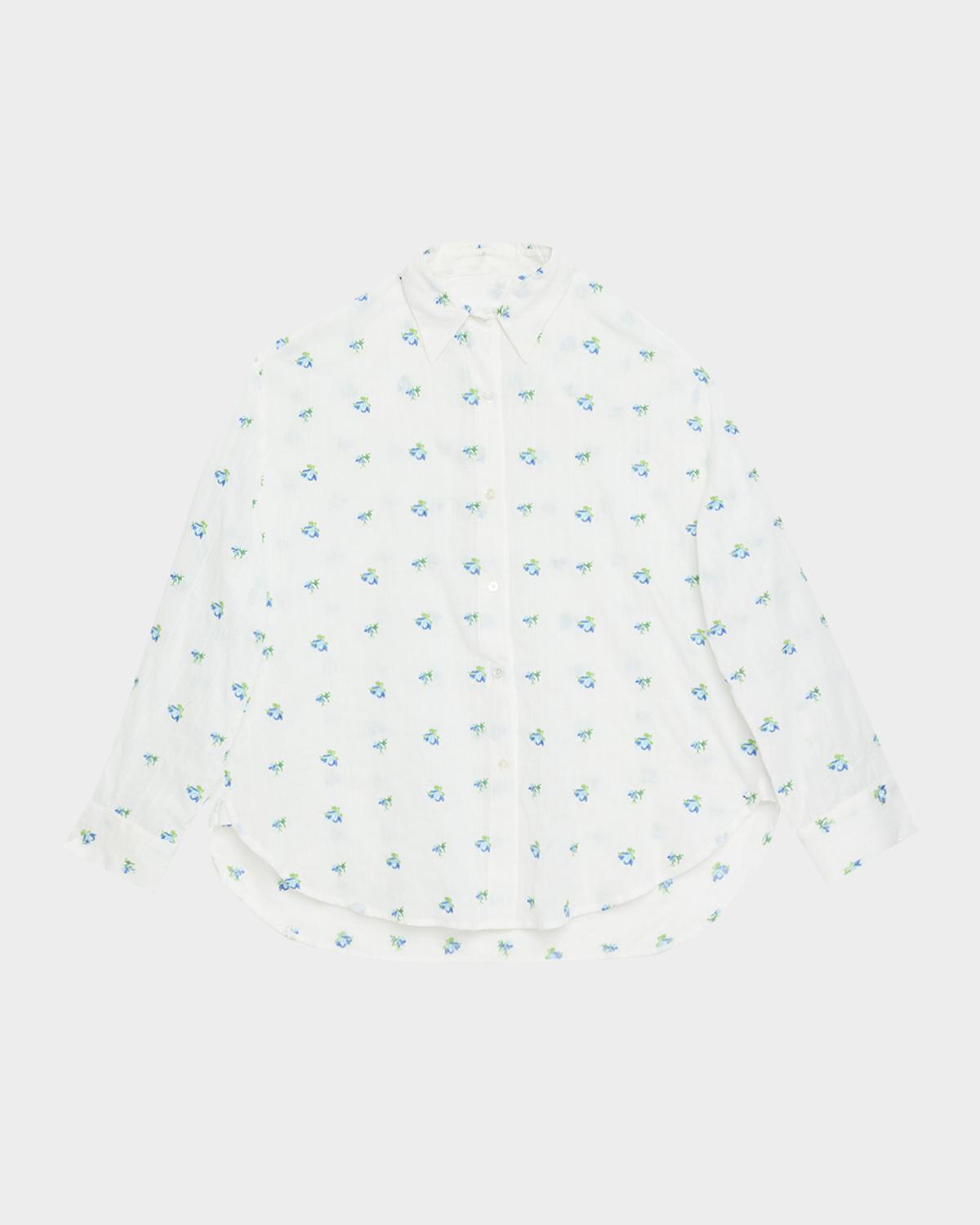 CISSA Floral Oversized Button-Front Shirt