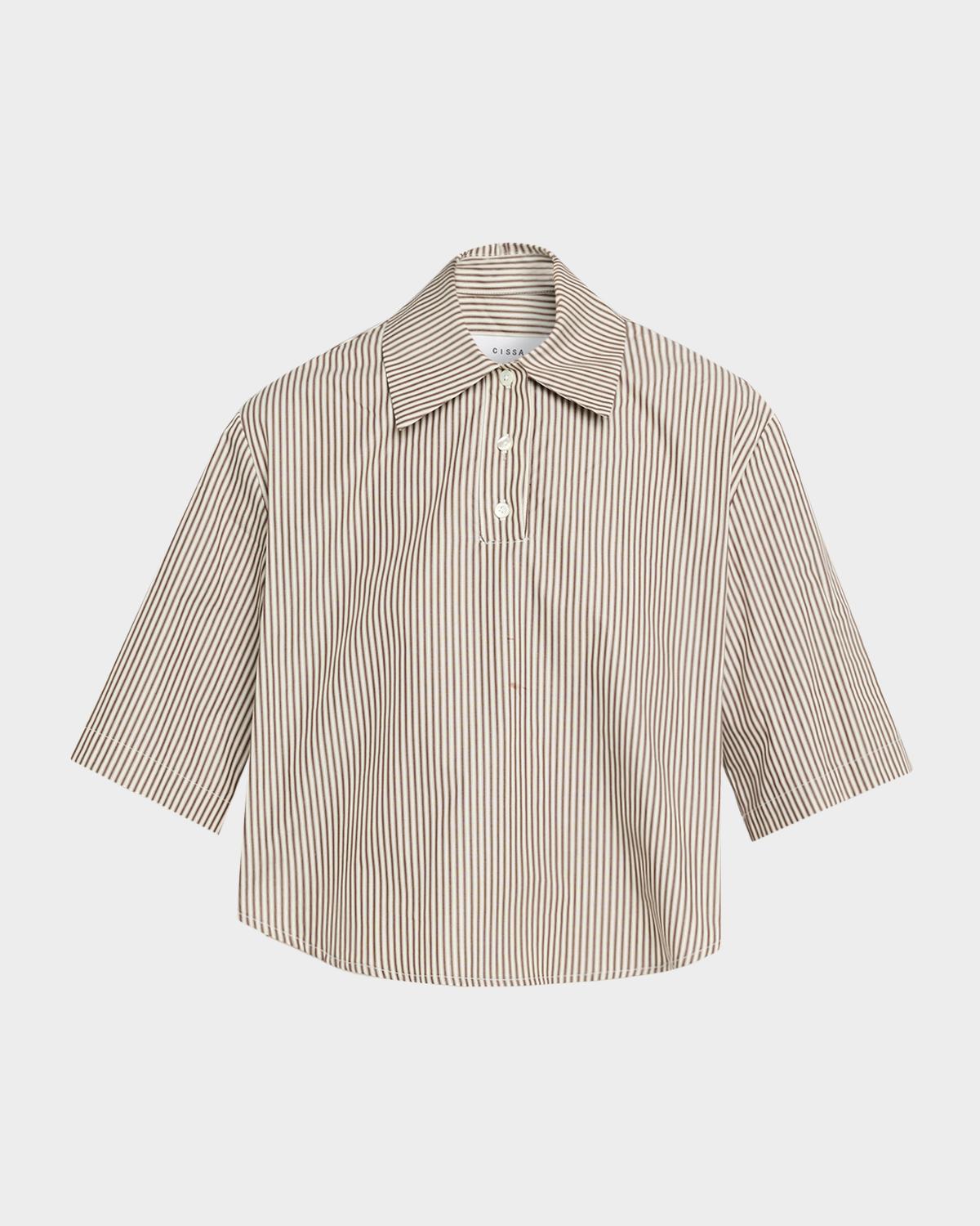 CISSA Striped Cotton Polo Shirt