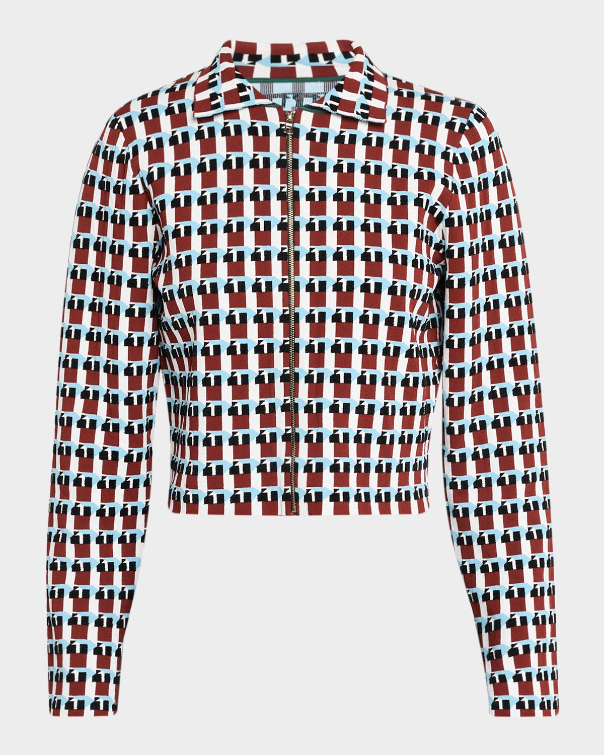 ZANKOV Sauve Geo Knit Zip Shirt Jacket