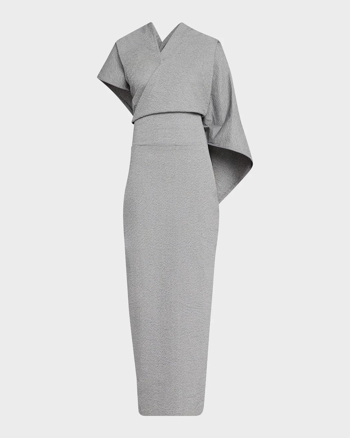 Issey Miyake Allow Sculptural Cape Maxi Dress