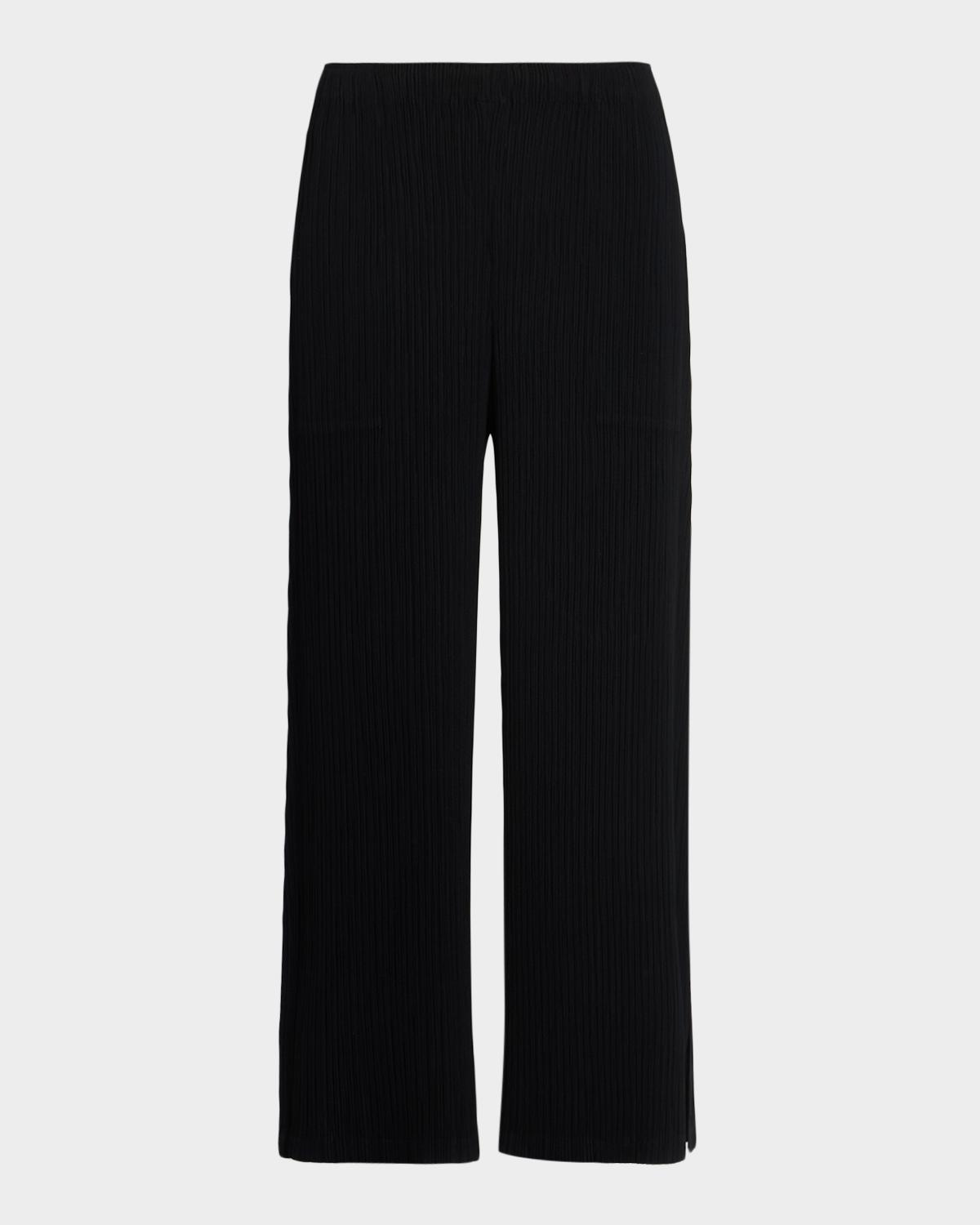 Issey Miyake Hatching Pleated Wide-Leg Pants