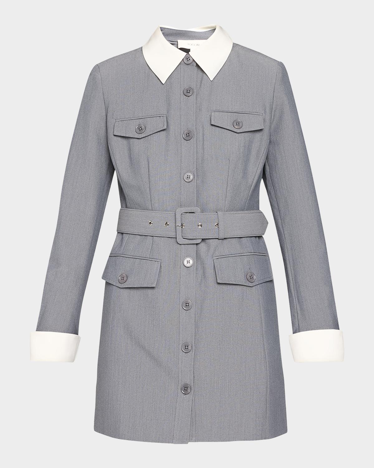 Toccin Valerie Belted Mini Shirtdress