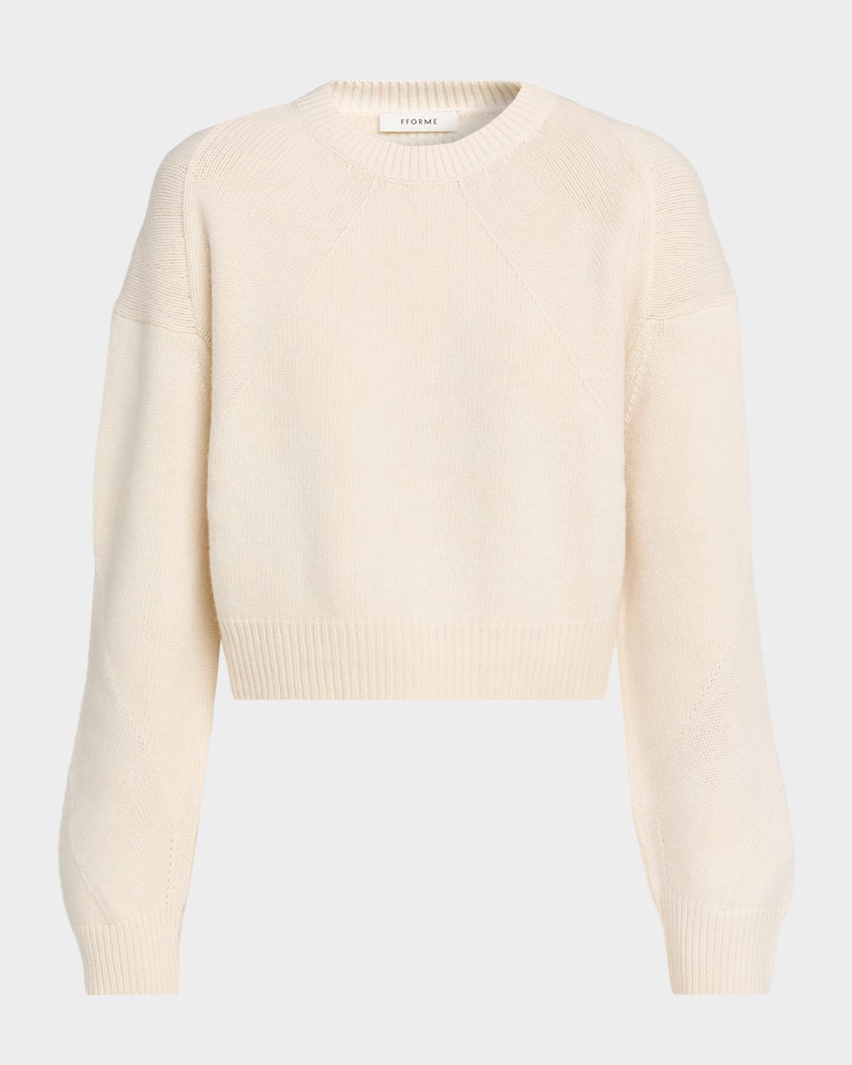 FForme Marcela Wool-Cashmere Crop Crewneck Sweater