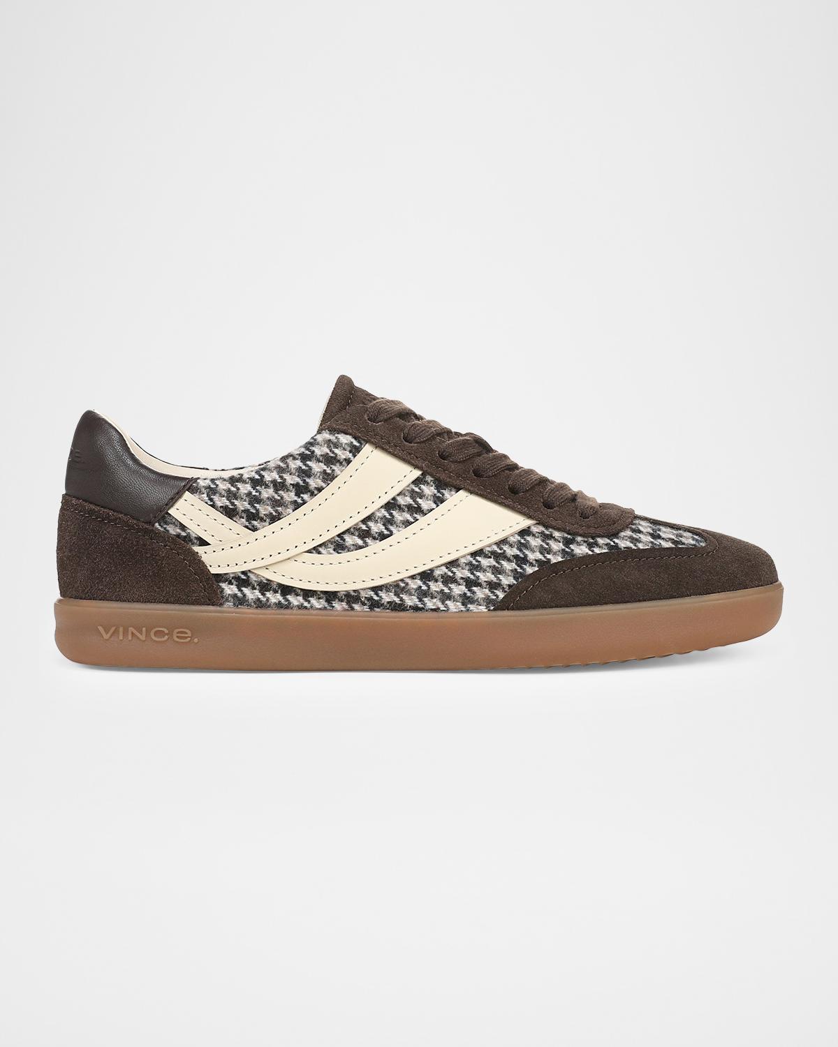 Vince Oasis Houndstooth Mixed Leather Low-Top Sneakers