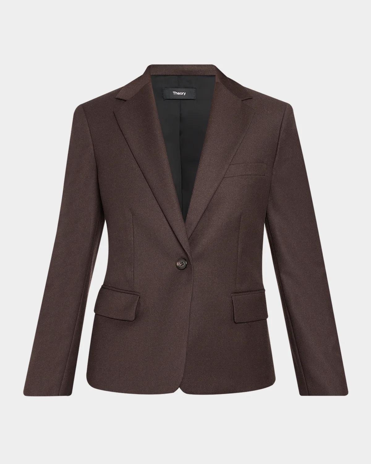One-Button Slim Single-Breasted Blazer