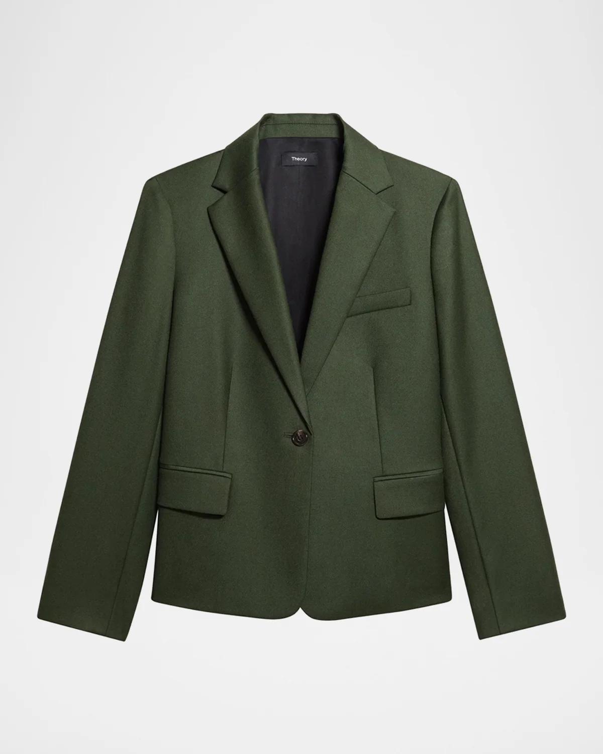 One-Button Slim Single-Breasted Blazer