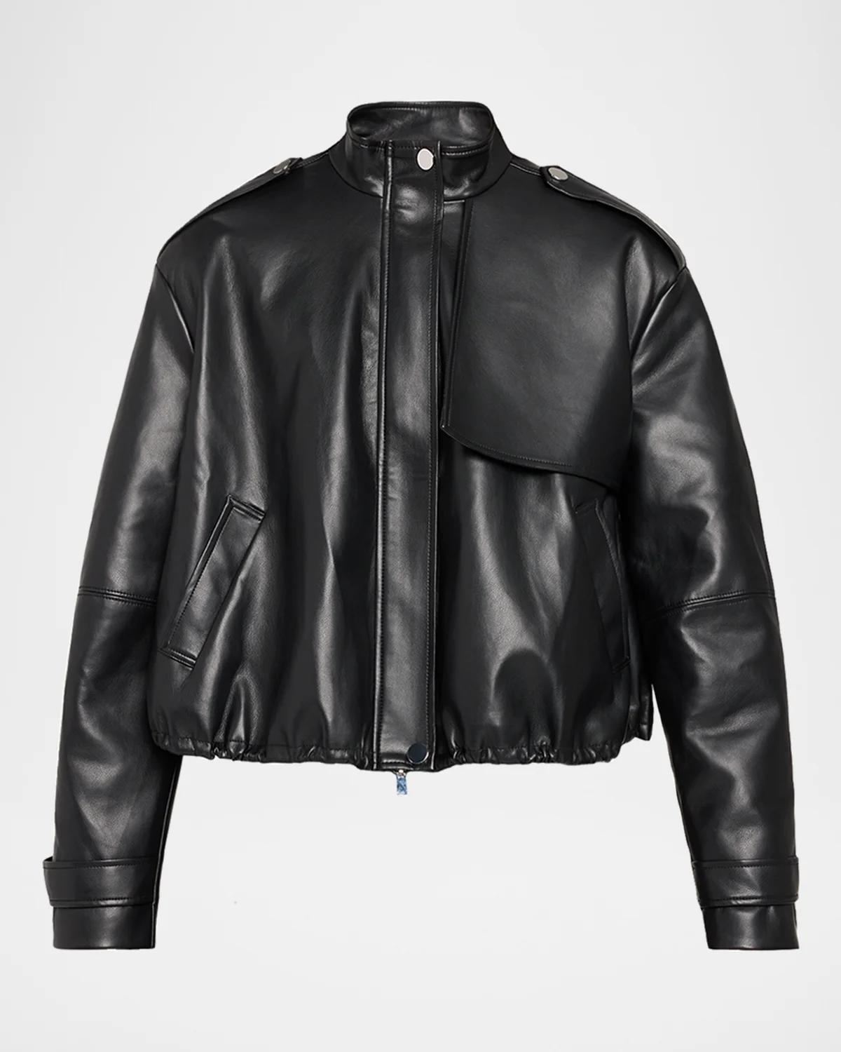 Toccin Alyssa Stand-Collar Faux Leather Jacket