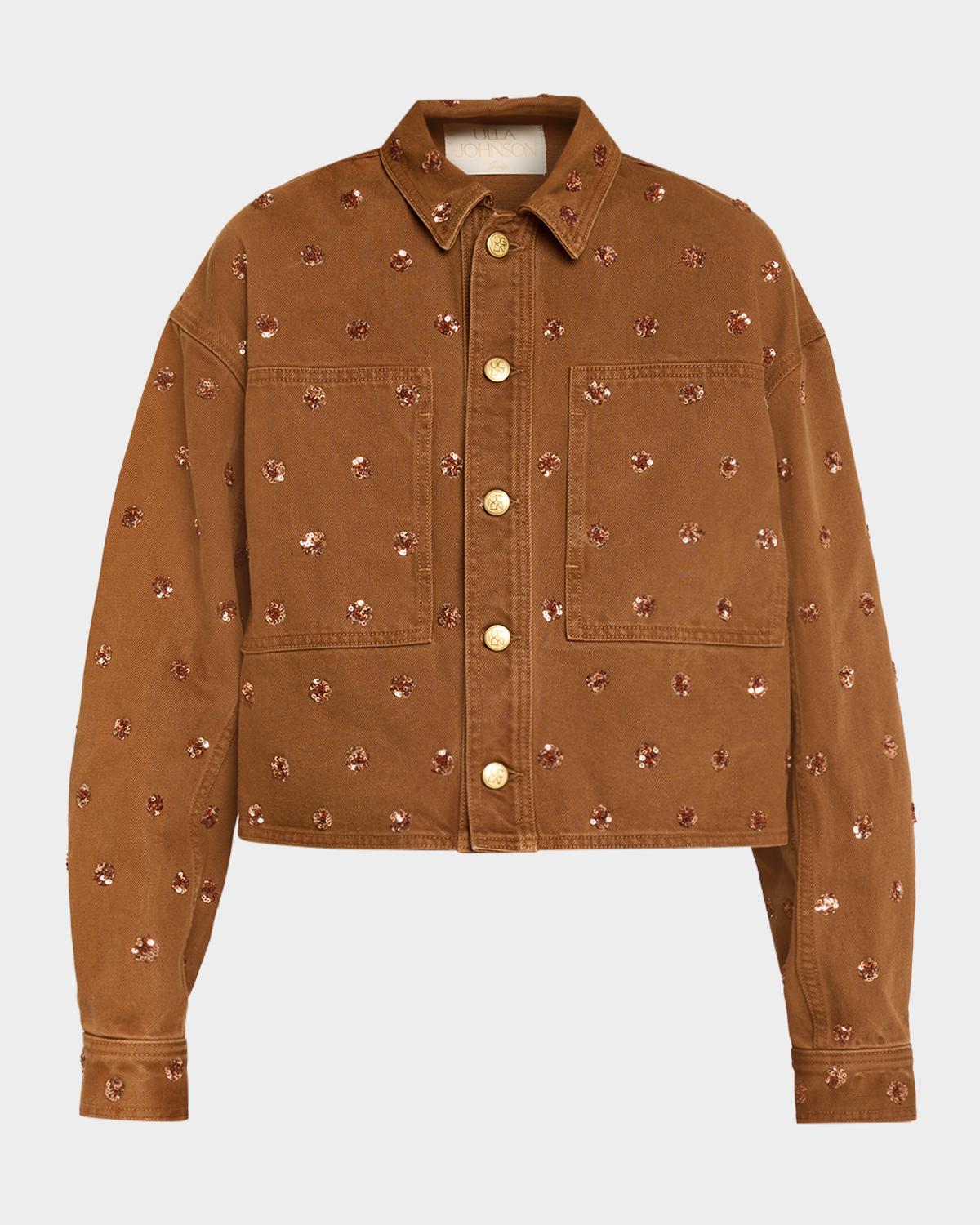 Ulla Johnson The Bobbi Embellished Denim Jacket