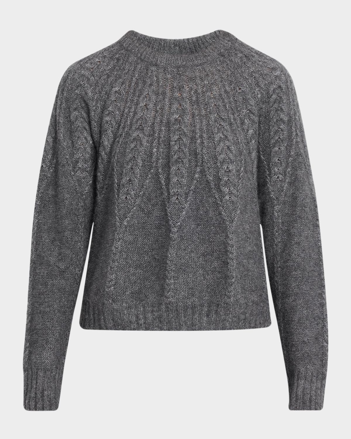 Autumn Cashmere Cashmere Crewneck Cable-Knit Sweater