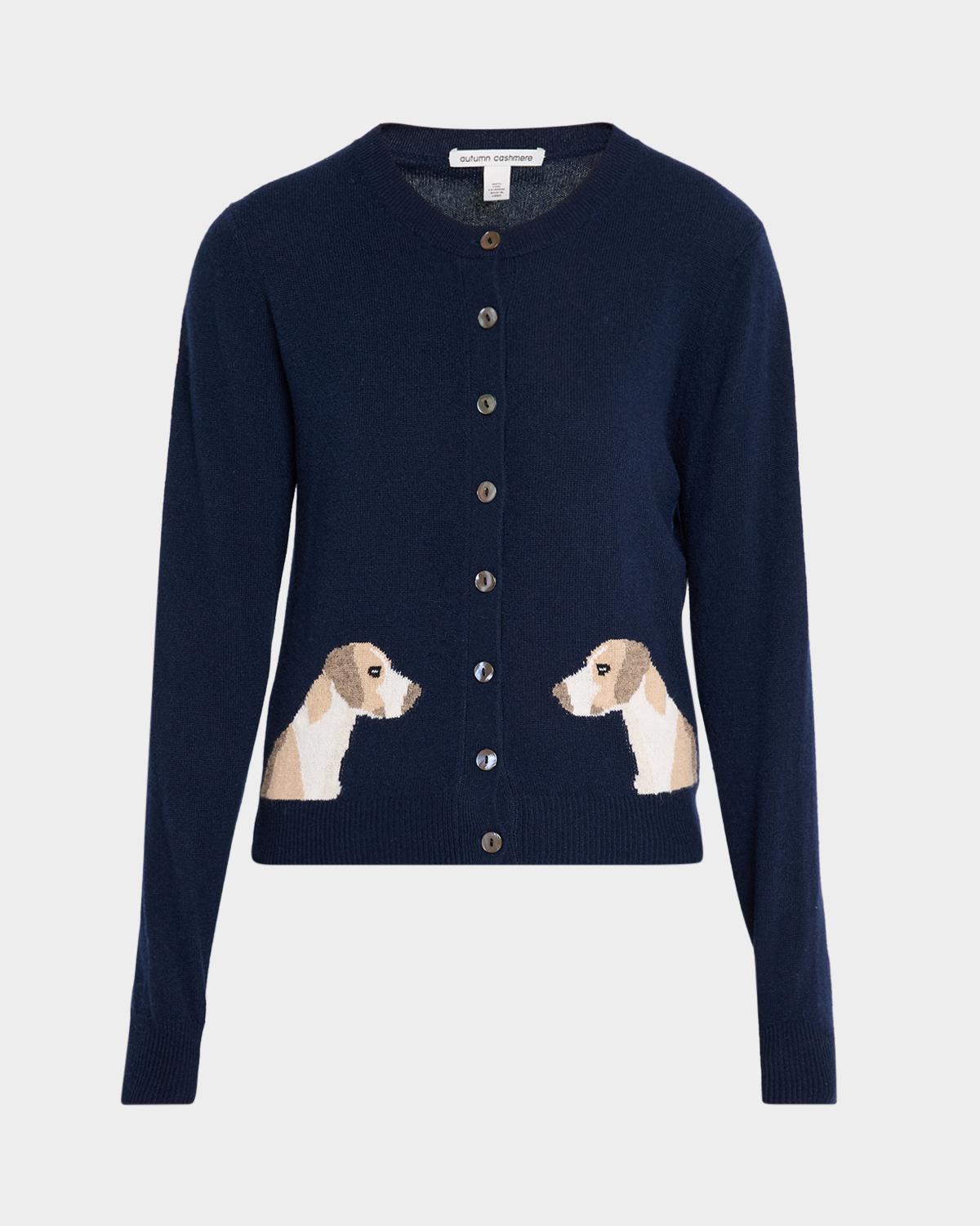 Autumn Cashmere Cashmere Dog Intarsia Cardigan