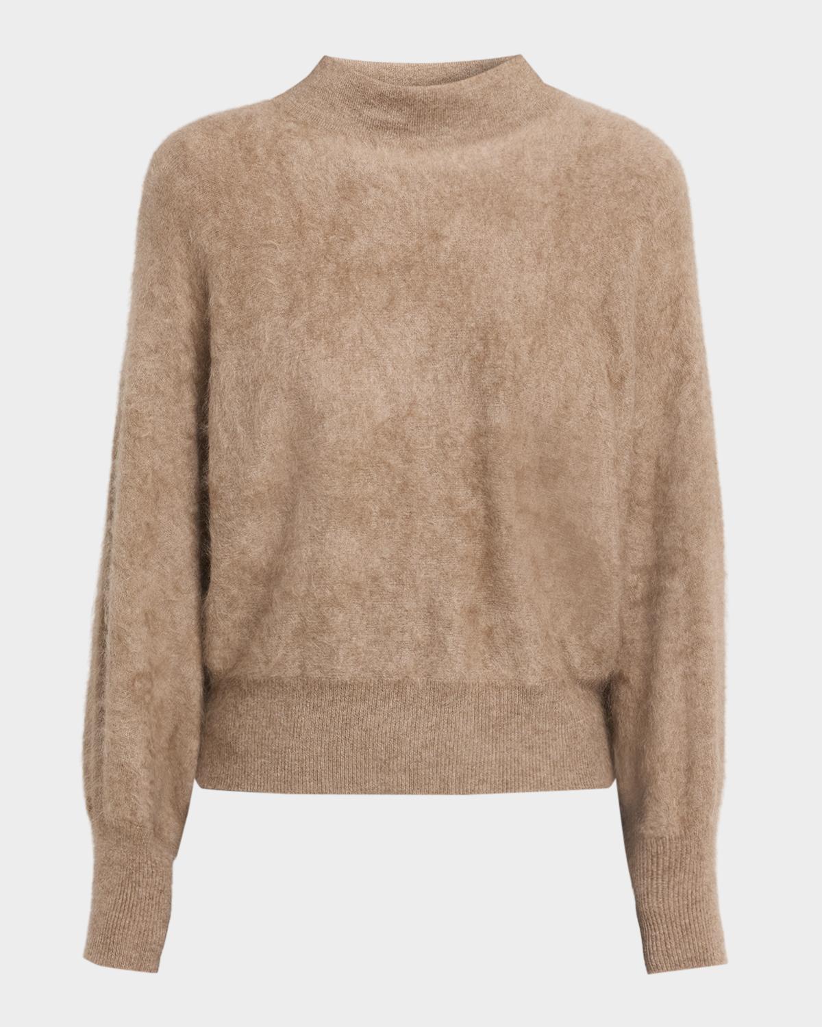 Autumn Cashmere Brushed Cashmere Funnel-Neck Sweater