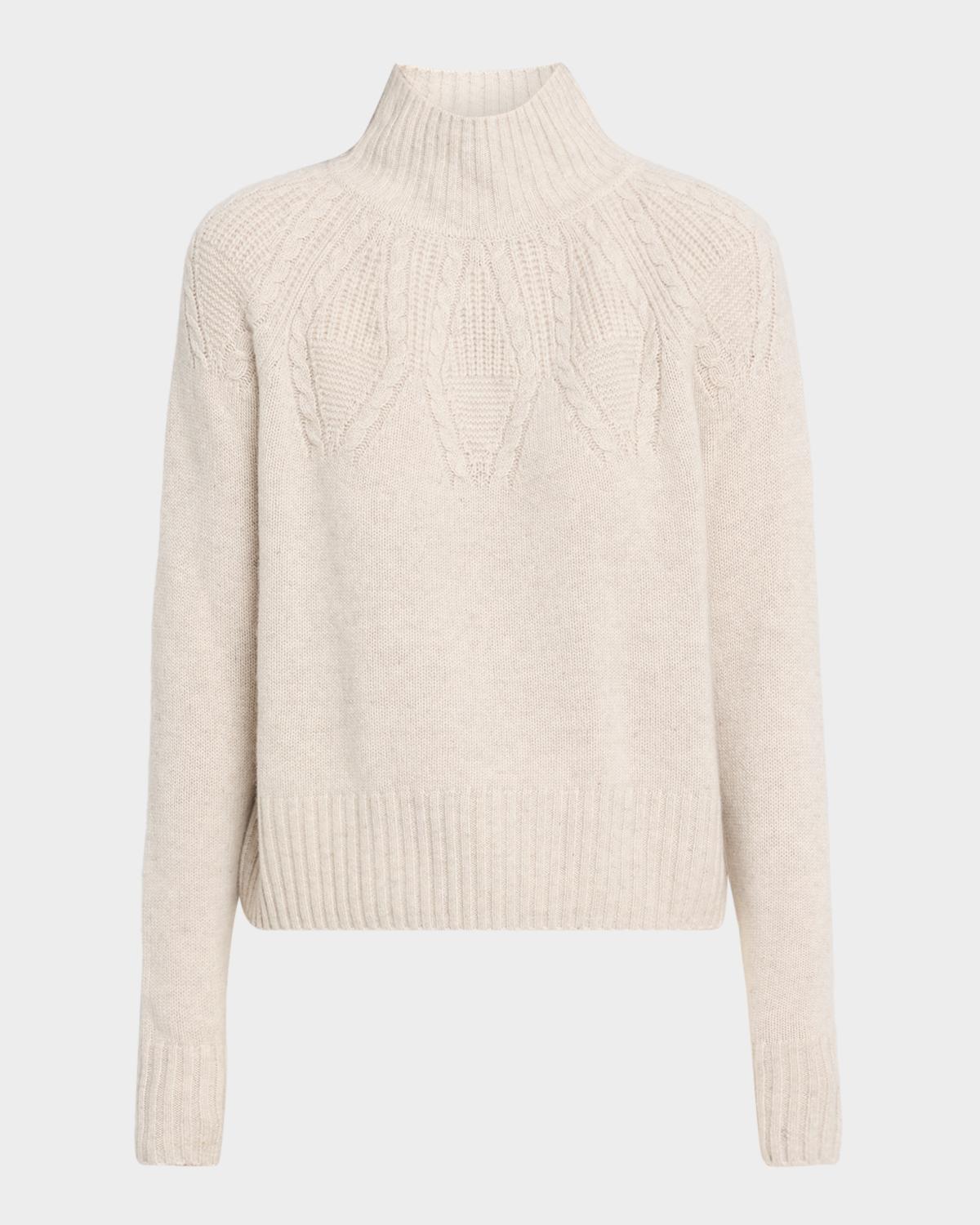 Autumn Cashmere Cashmere Mock-Neck Cable Knit Sweater