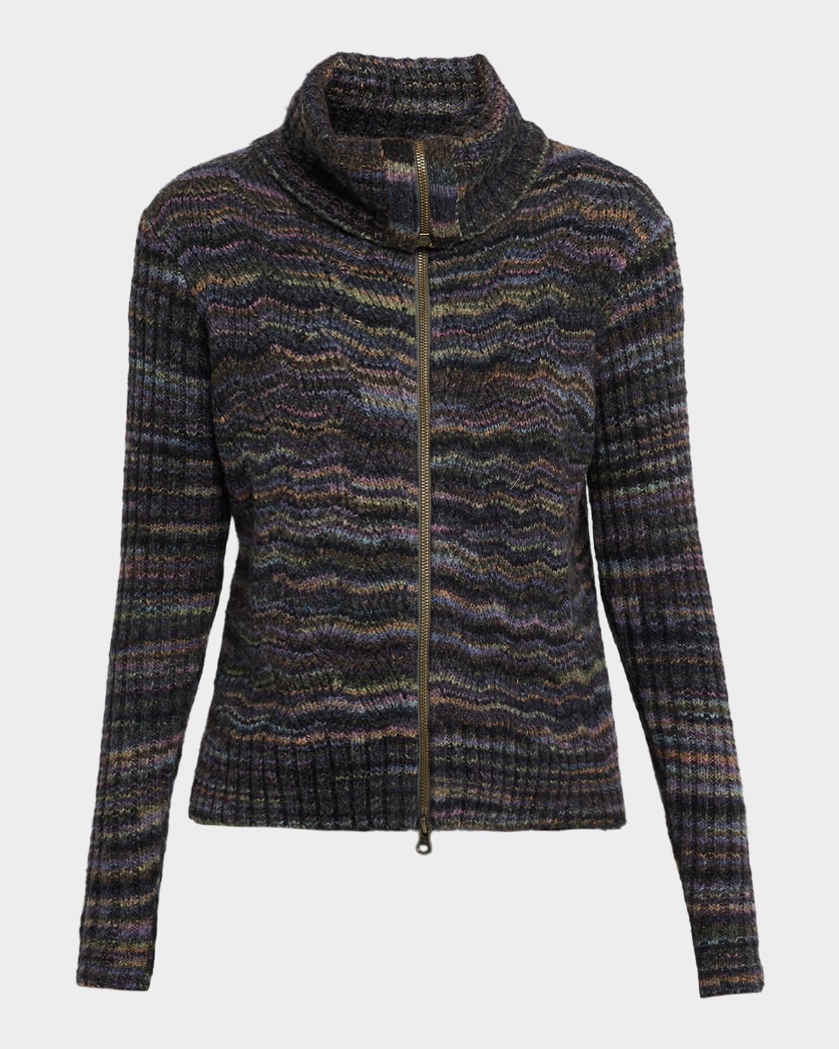 Autumn Cashmere Space-Dye Chevron Knit Jacket
