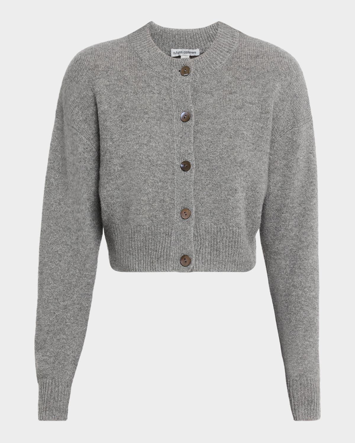 Autumn Cashmere Cashmere Cropped Crewneck Cardigan