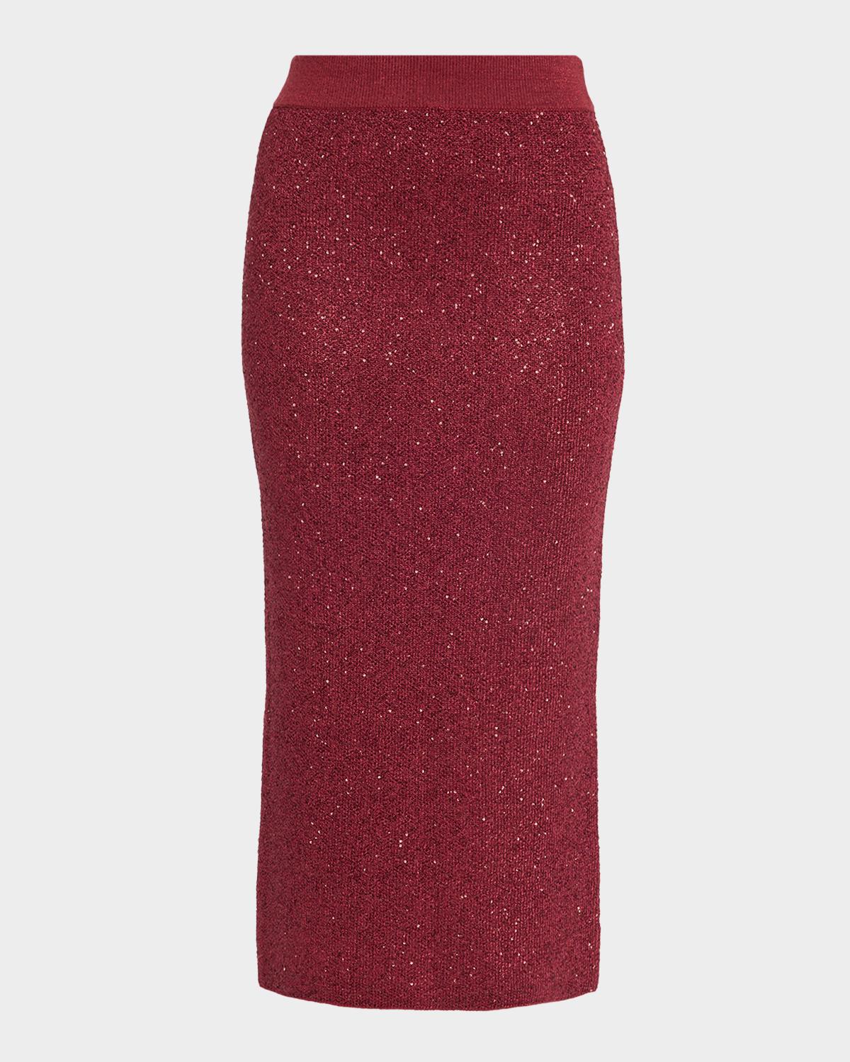 Toccin Alisha Sequined Knit Midi Skirt