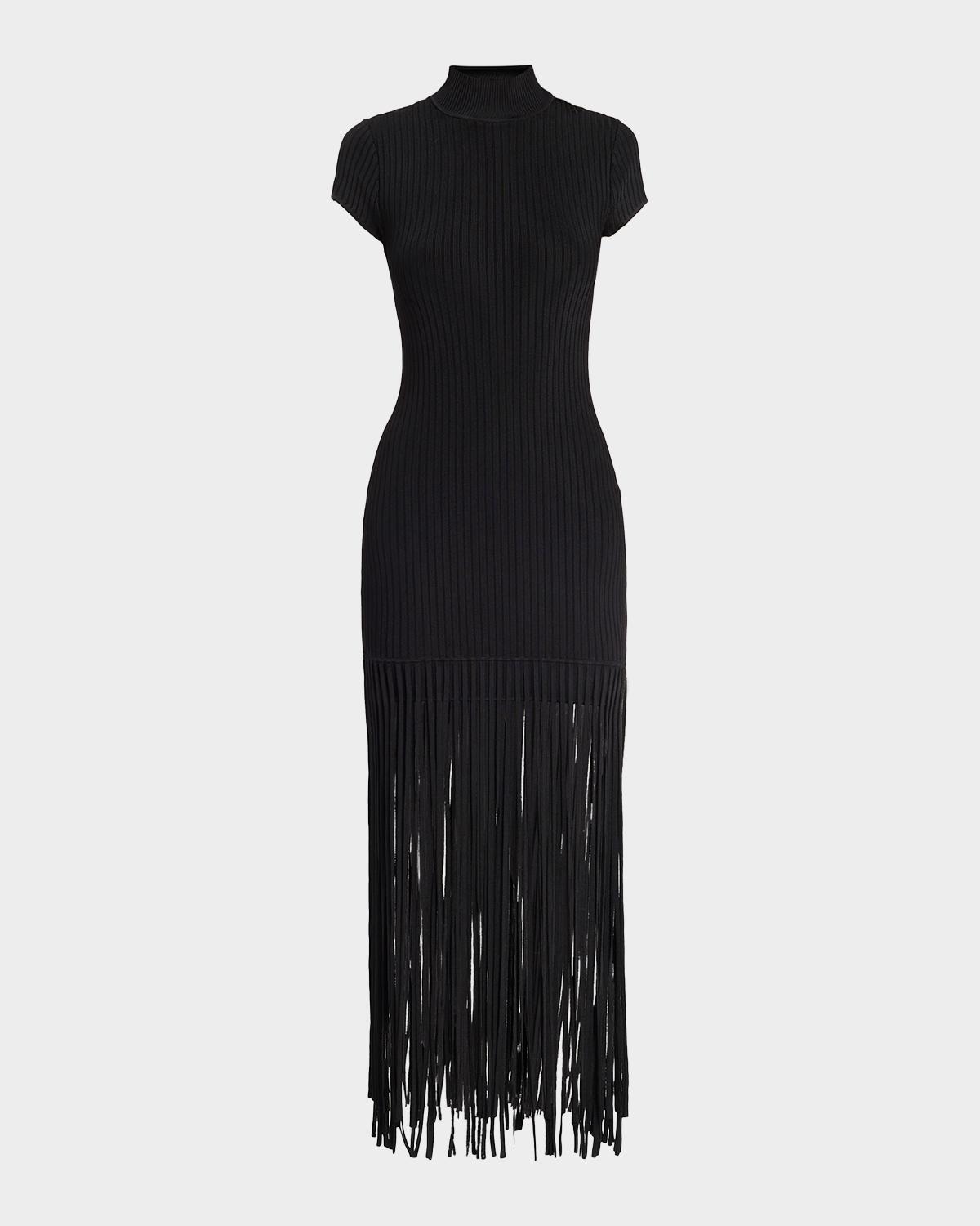 Toccin Jada Mock-Neck Fringe Dress