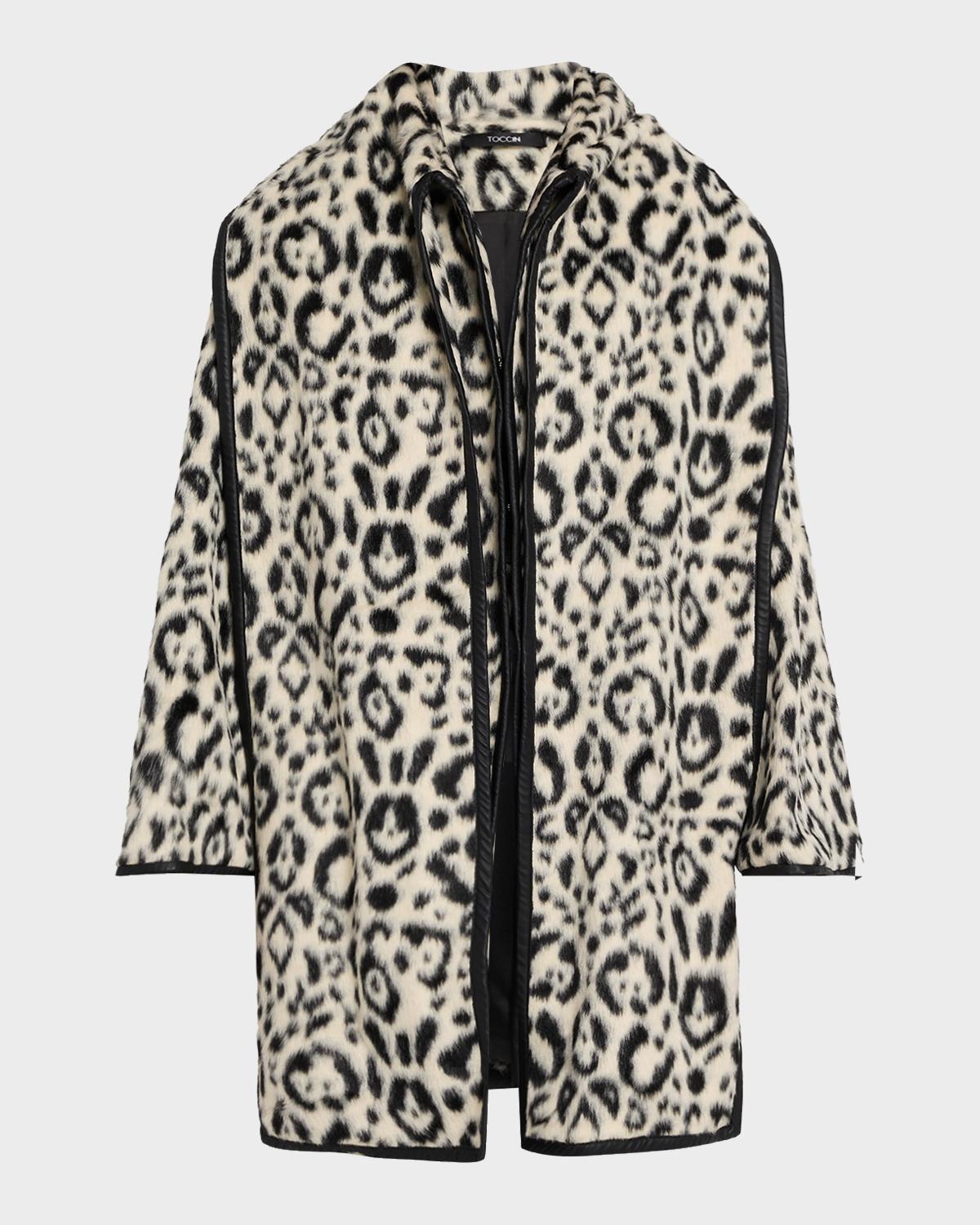 Toccin Elyria Leopard Faux Fur Scarf Jacket