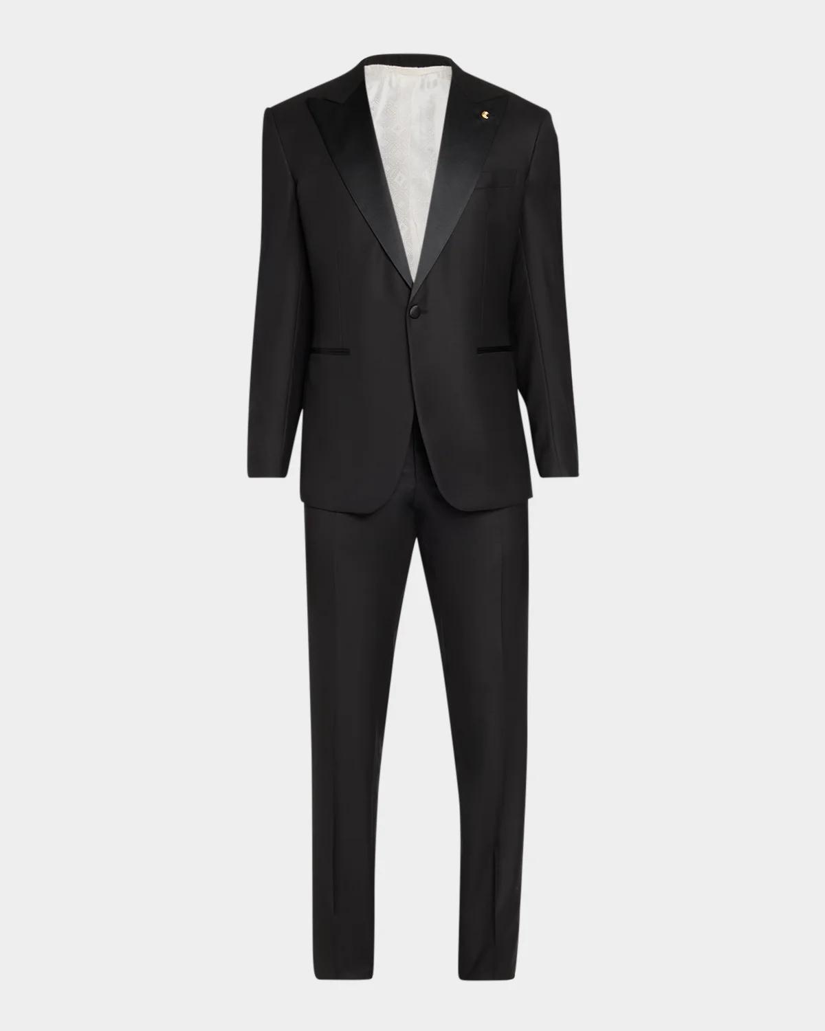 Stefano Ricci Men's Peak-Lapel Wool-Blend Tuxedo