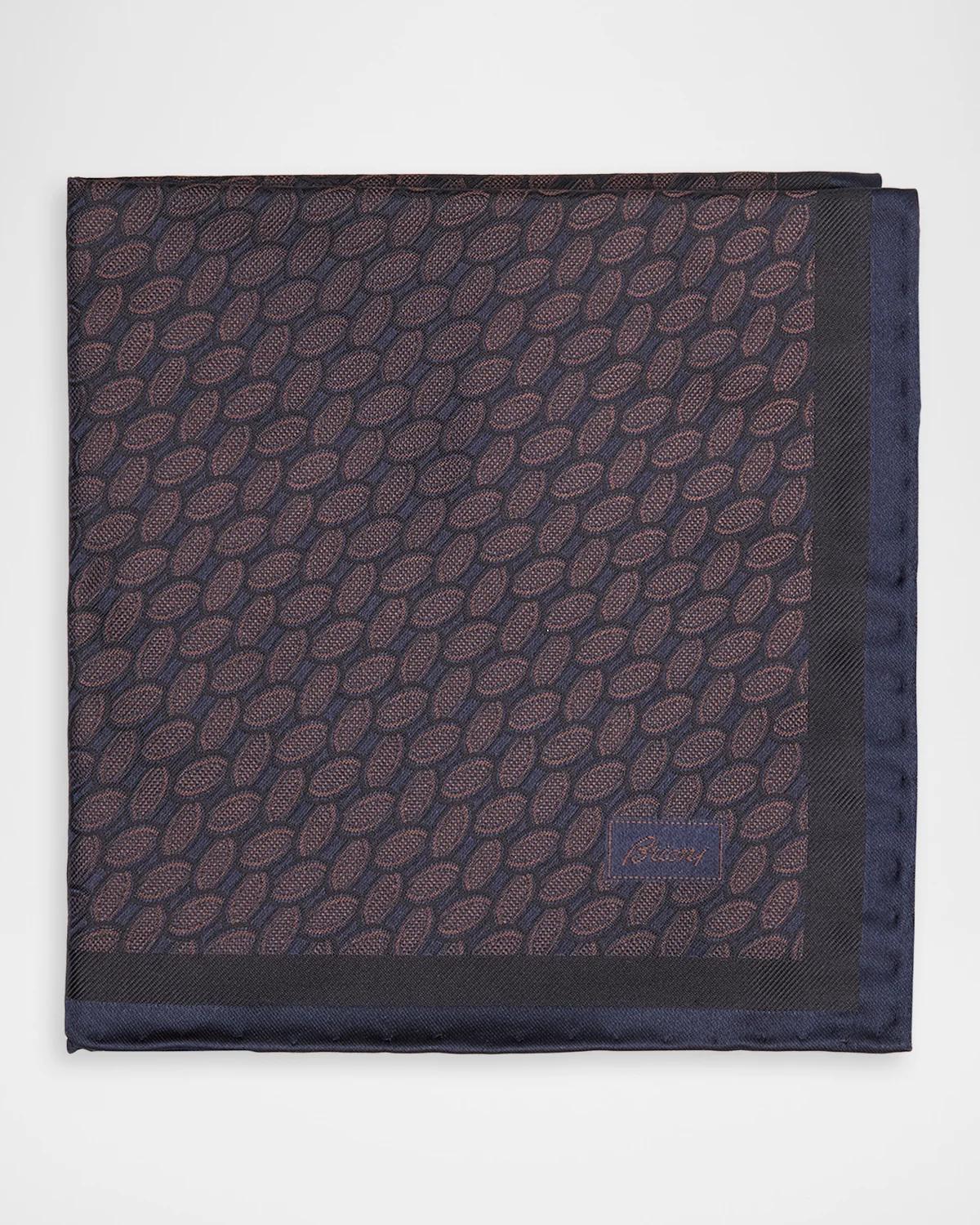 Brioni Micro-Geometric Silk Handkerchief