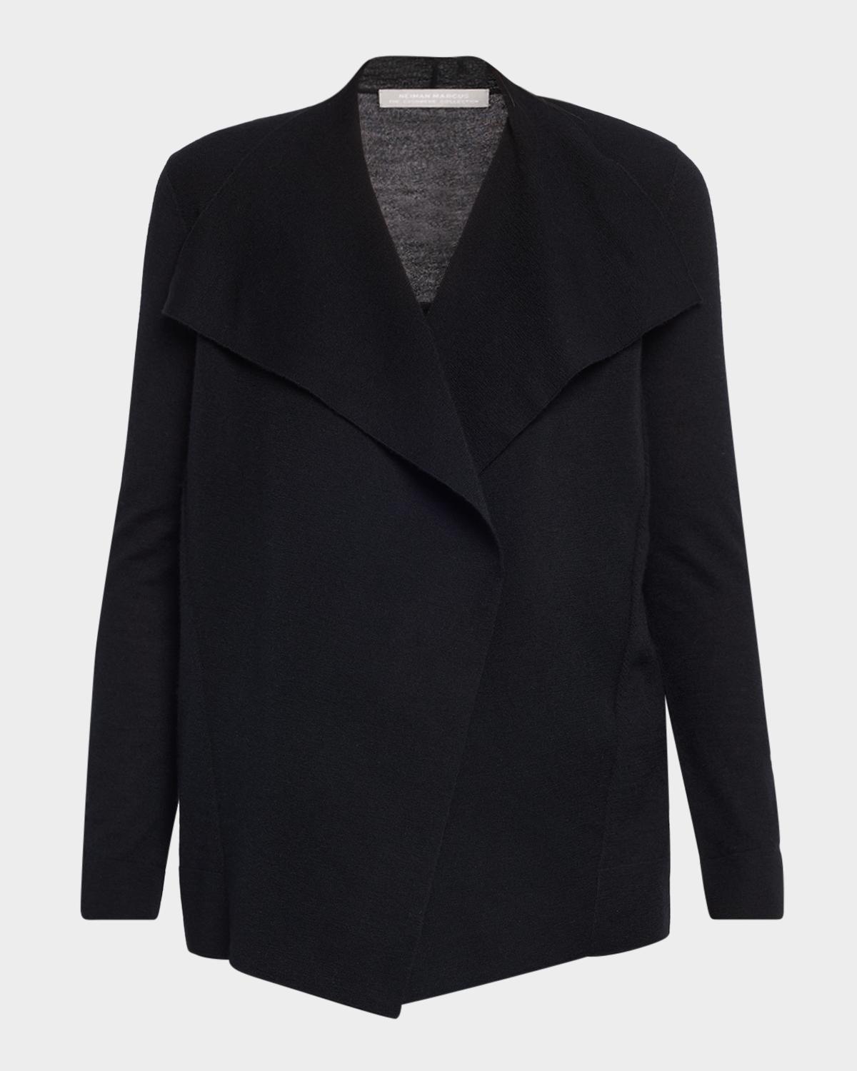 Neiman Marcus Cashmere Draped-Front Cardigan