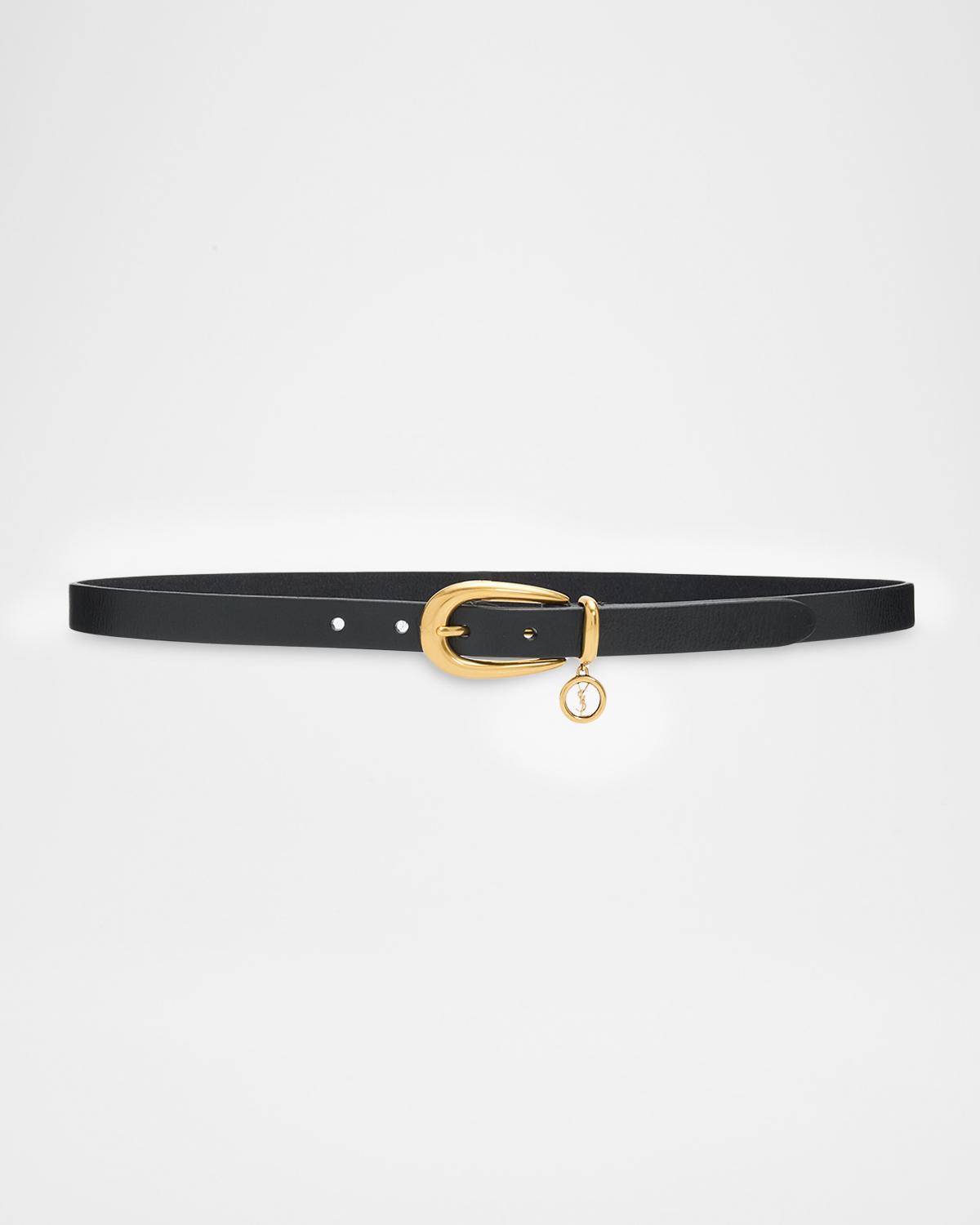 Cassandre Charm Thin Leather Belt