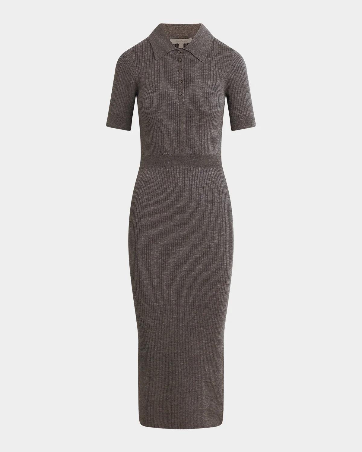Favorite Daughter The Hard To Get Wool Midi Dress In Heather Gr